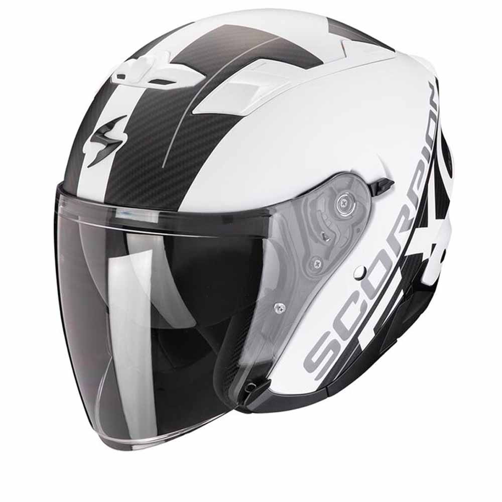 Image of Scorpion EXO-230 QR White Matt Black Jet Helmet Size 2XL ID 3701629109941