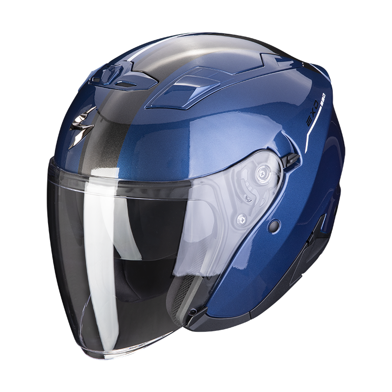 Image of Scorpion EXO-230 SR Dark Blue-White Jet Helmet Size XL ID 3399990097785