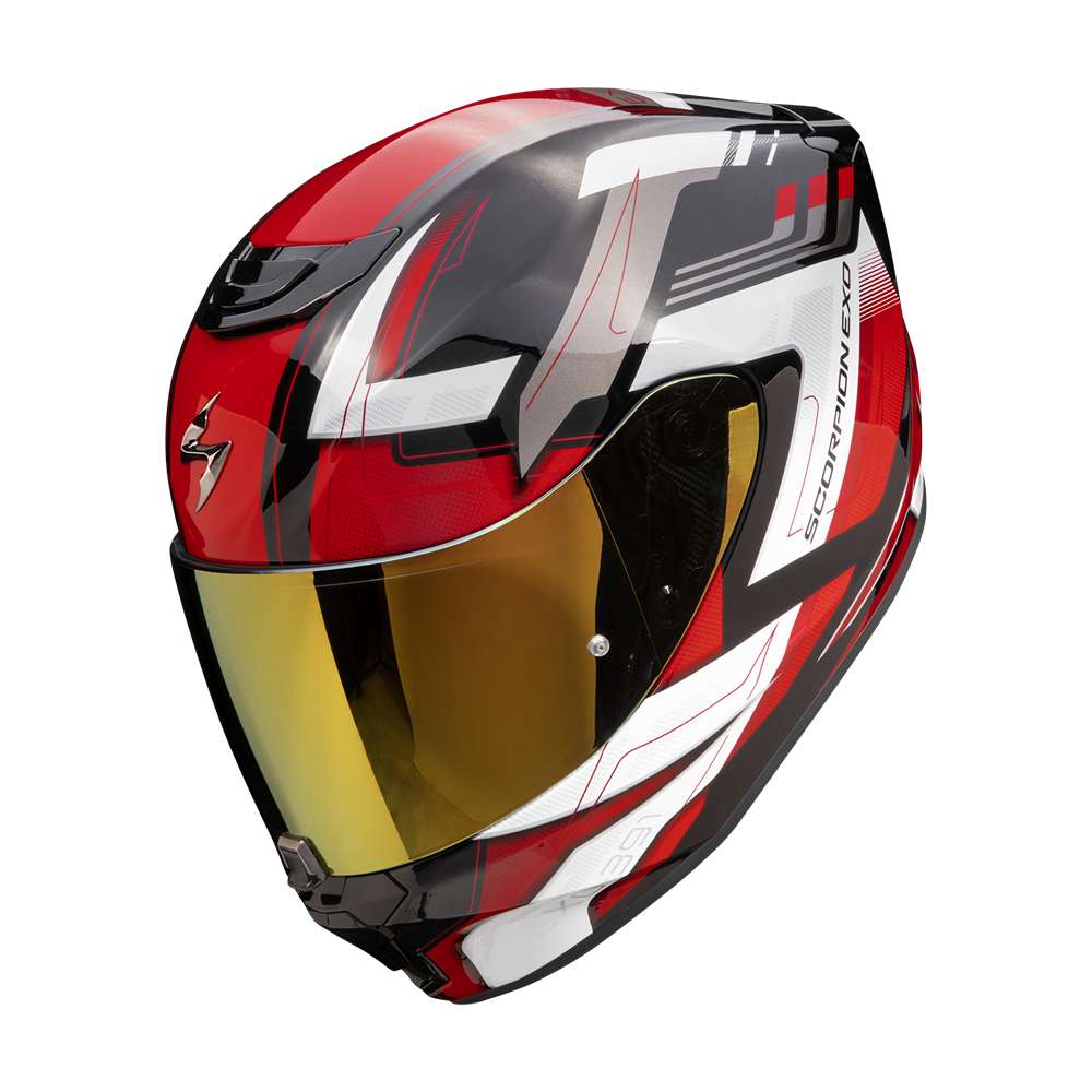 Image of Scorpion EXO-391 Captor Black Red Full Face Helmet Size XS EN