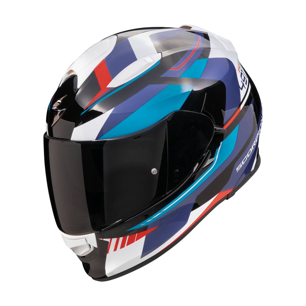 Image of Scorpion EXO-491 Abilis Black Blue Red Full Face Helmet Size 2XL ID 3701629114167