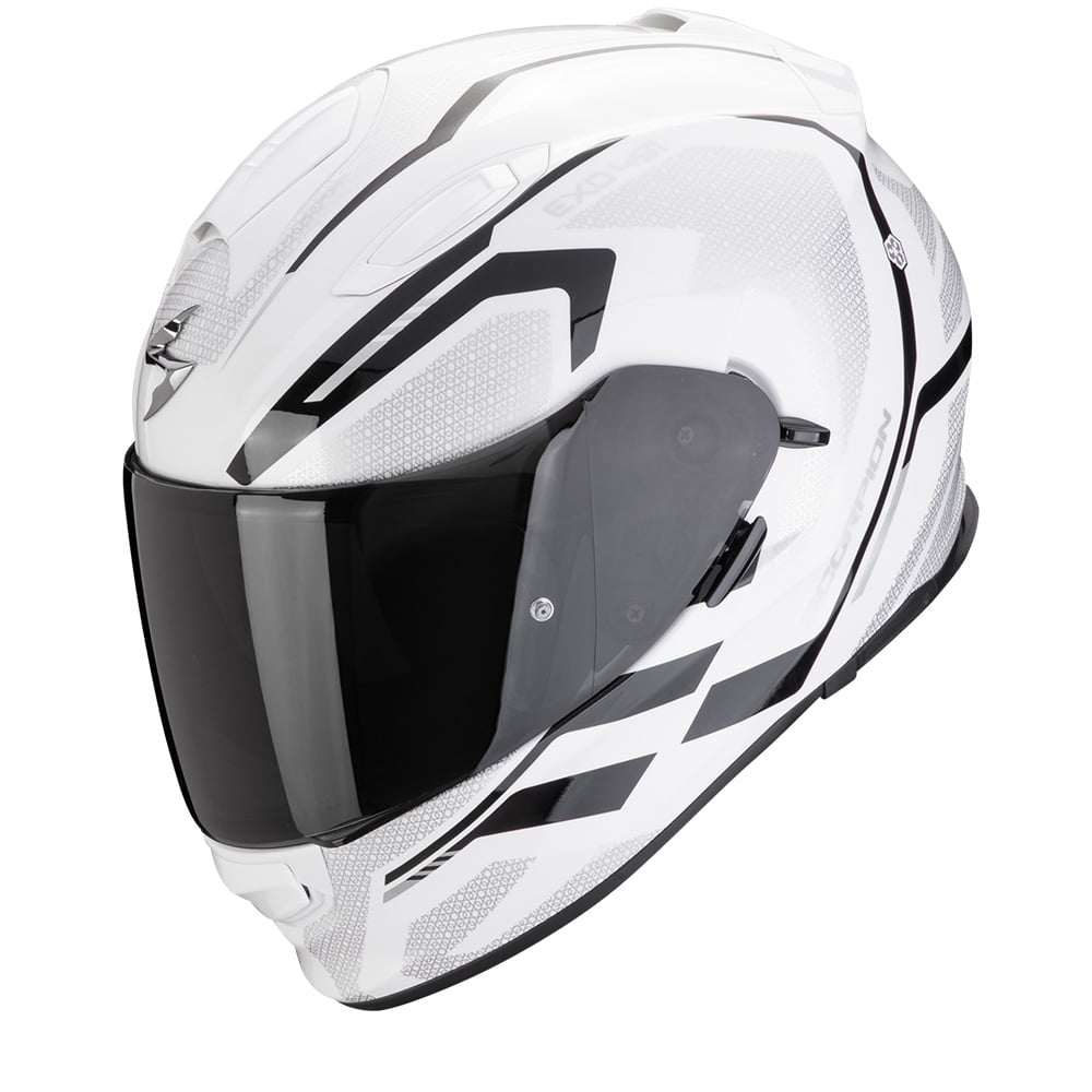 Image of Scorpion EXO-491 Kripta White-Black Full Face Helmet Size 2XL ID 3701629107183