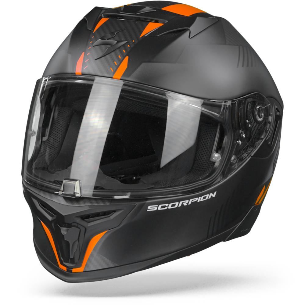 Image of Scorpion EXO-520 Air Laten Matt Black Orange Full Face Helmet Size 2XL ID 3399990086444