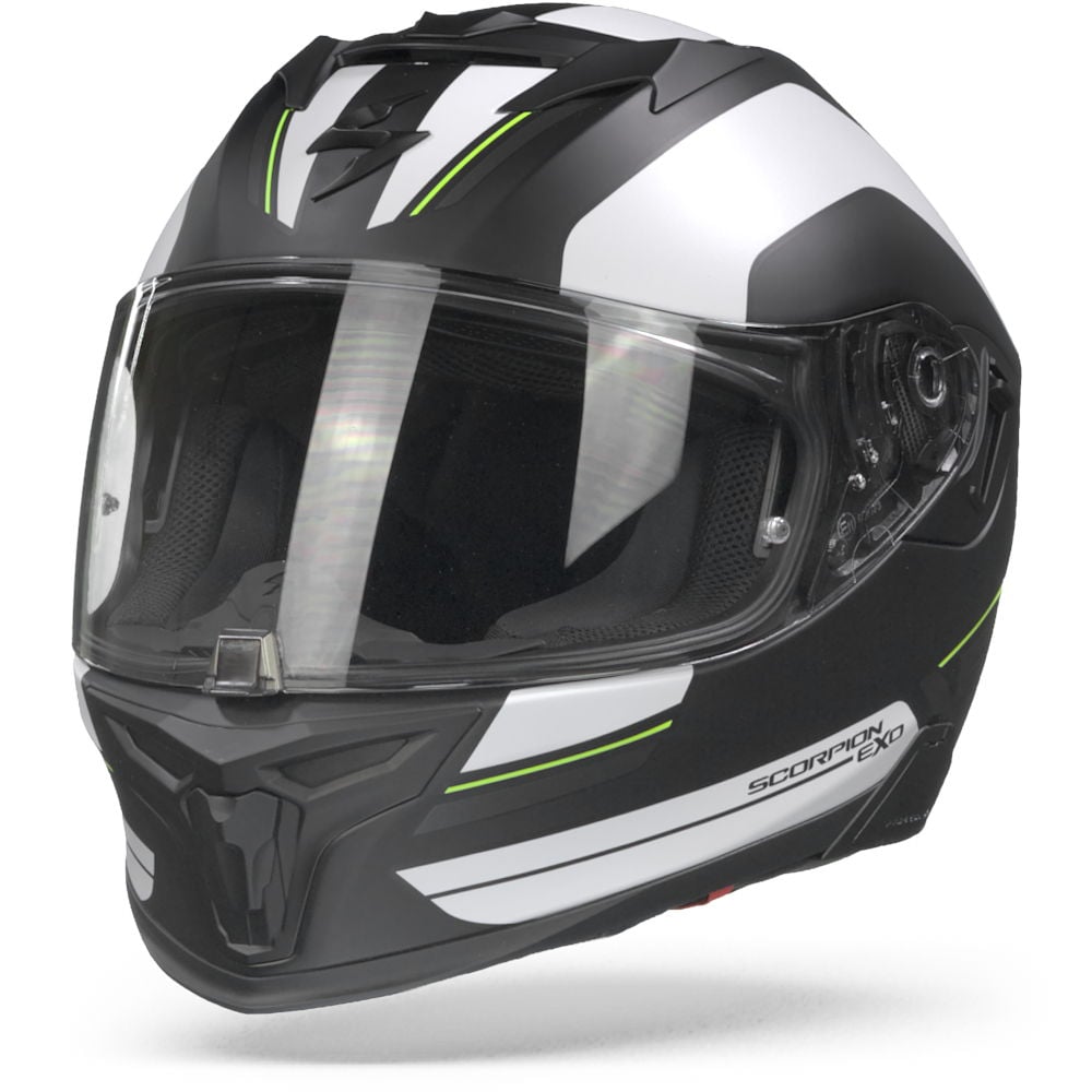 Image of Scorpion EXO-520 Air Lemans Matt Black Silver White Full Face Helmet Talla 2XL