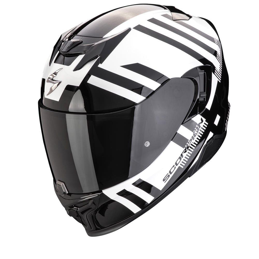 Image of Scorpion EXO-520 Evo Air Banshee Pearl White-Black Full Face Helmet Size 2XL ID 3701629107718