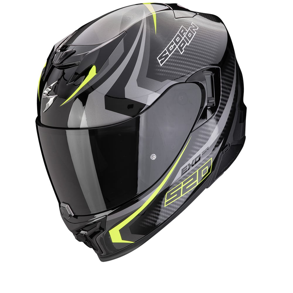 Image of Scorpion EXO-520 Evo Air Terra Black Silver Neon Yellow Full Face Helmet Size 2XL EN