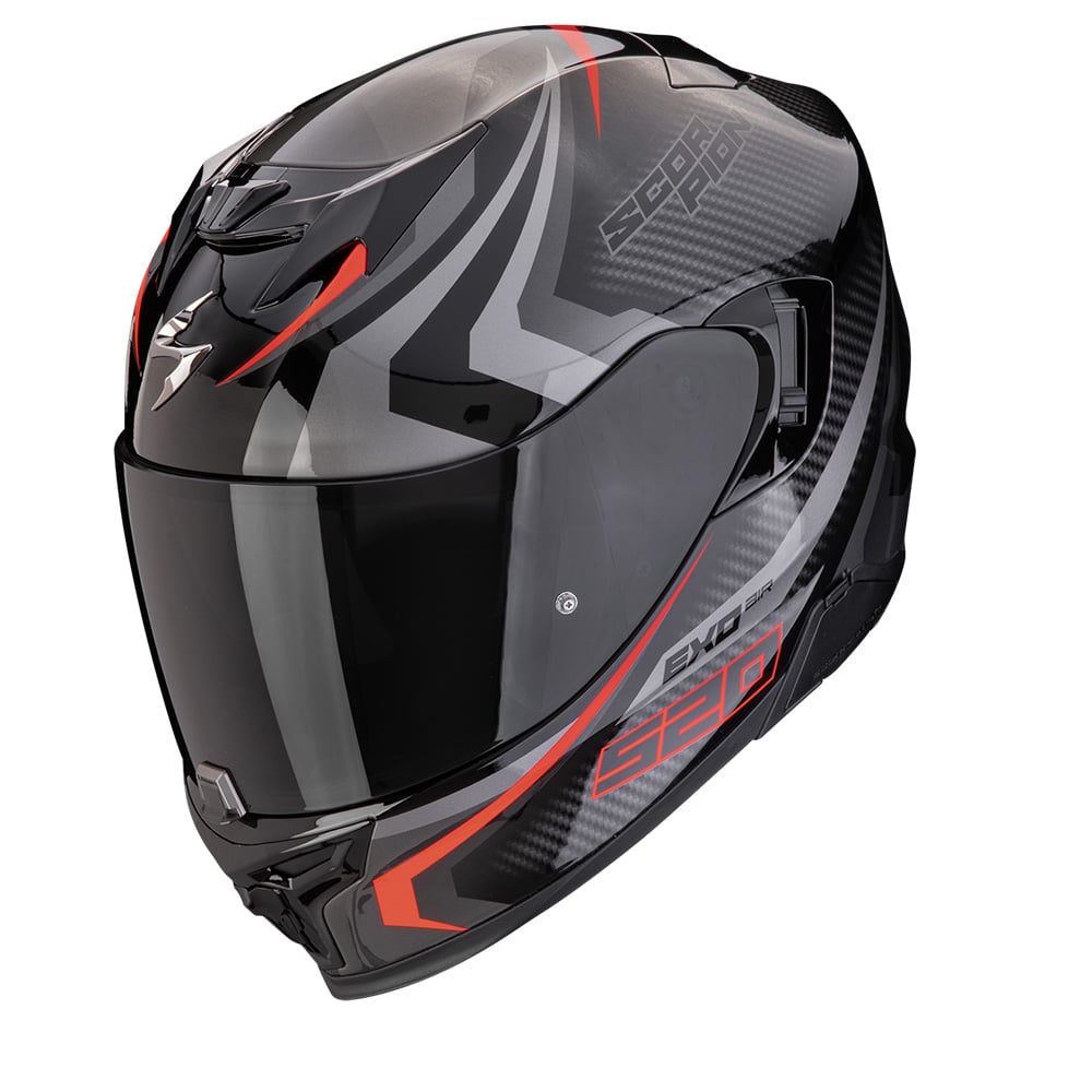 Image of Scorpion EXO-520 Evo Air Terra Black-Silver-Red Full Face Helmet Size XL ID 3701629107435