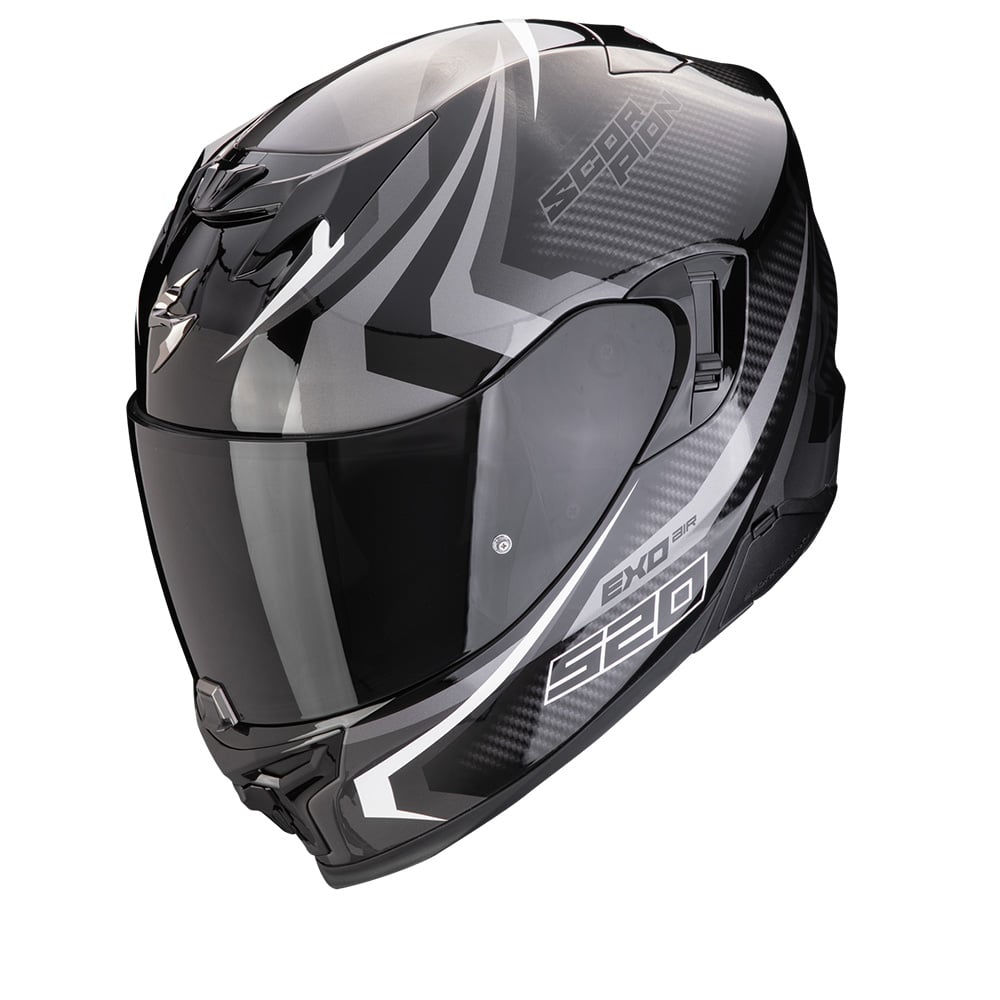 Image of Scorpion EXO-520 Evo Air Terra Black Silver White Full Face Helmet Size L ID 3701629107381