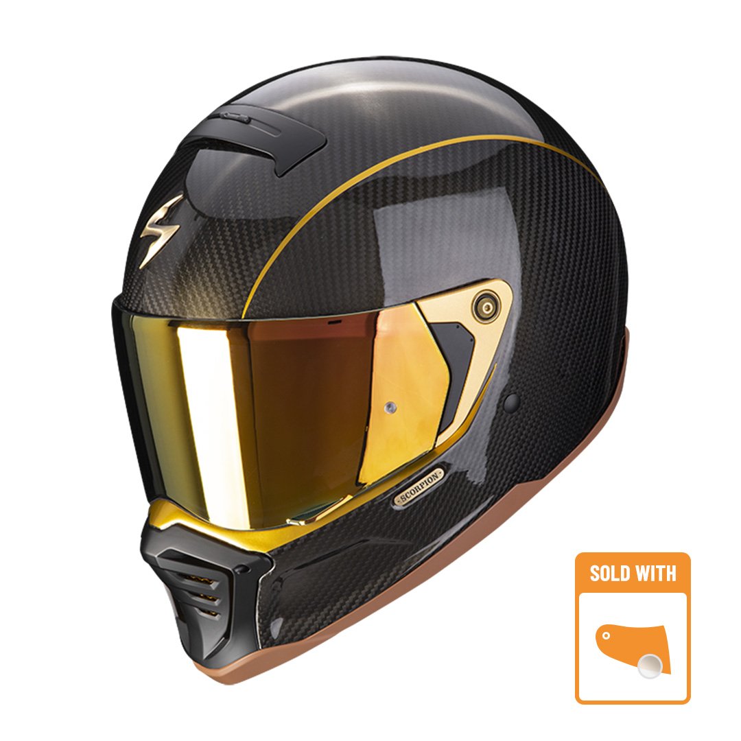Image of Scorpion EXO-HX1 Carbon Se Black-Or Casque Intégral Taille XS