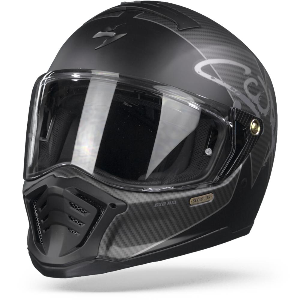 Image of Scorpion EXO-HX1 Taktic Matt Black Silver Full Face Helmet Size 2XL ID 3399990079620