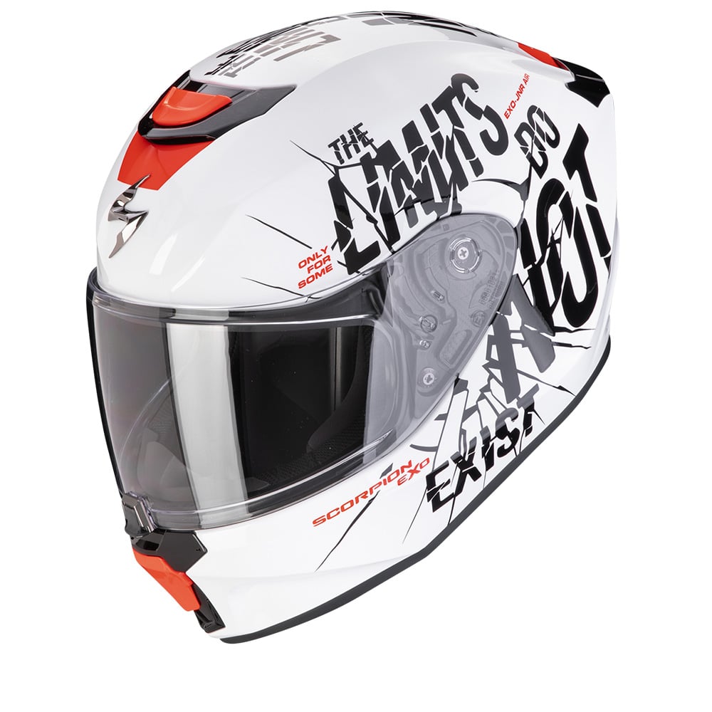 Image of Scorpion EXO-JNR Boum White Black Full Face Helmet Size M ID 3701629106339