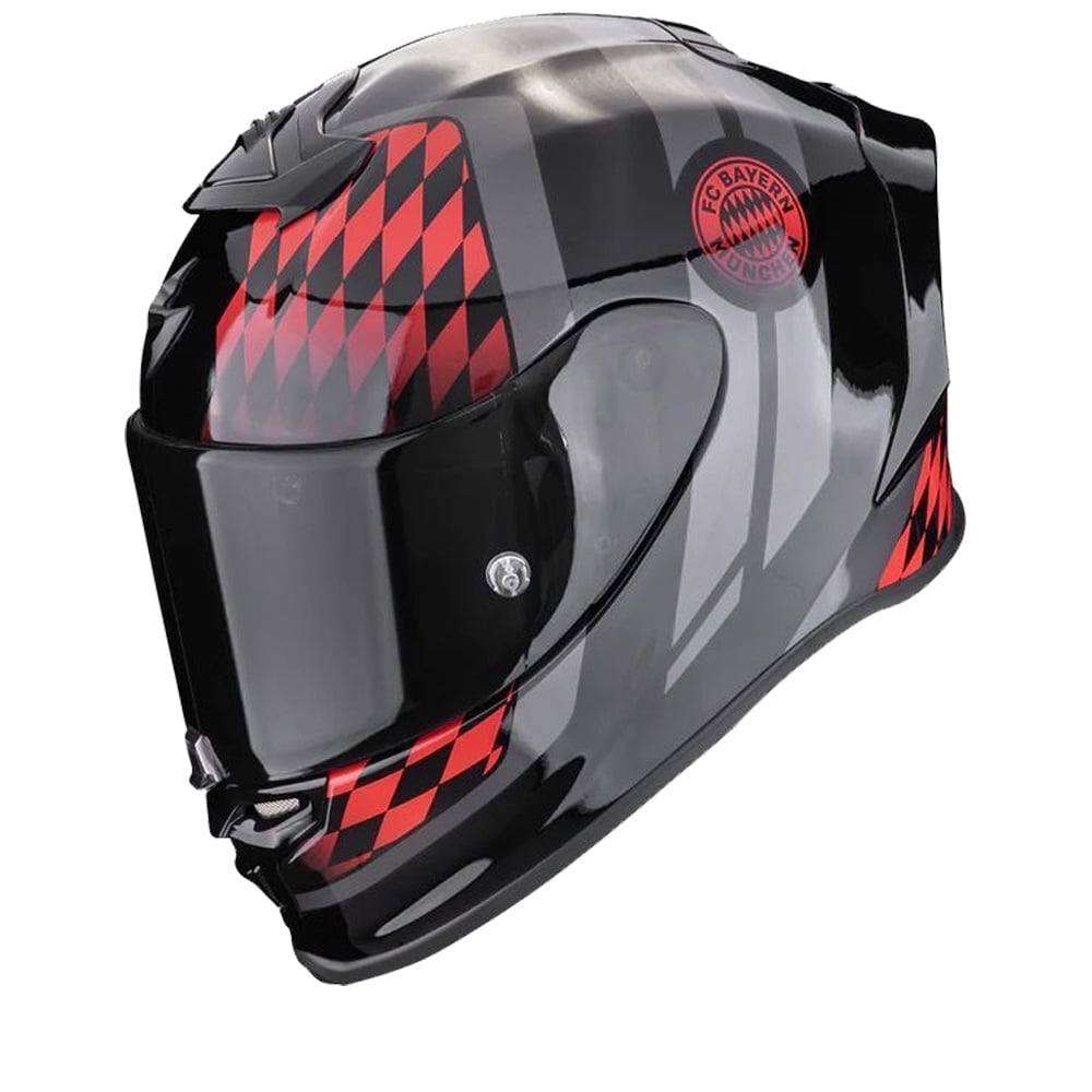 Image of Scorpion EXO-R1 Evo Air FC Bayern Black Red Full Face Helmet Size L ID 3701629110930