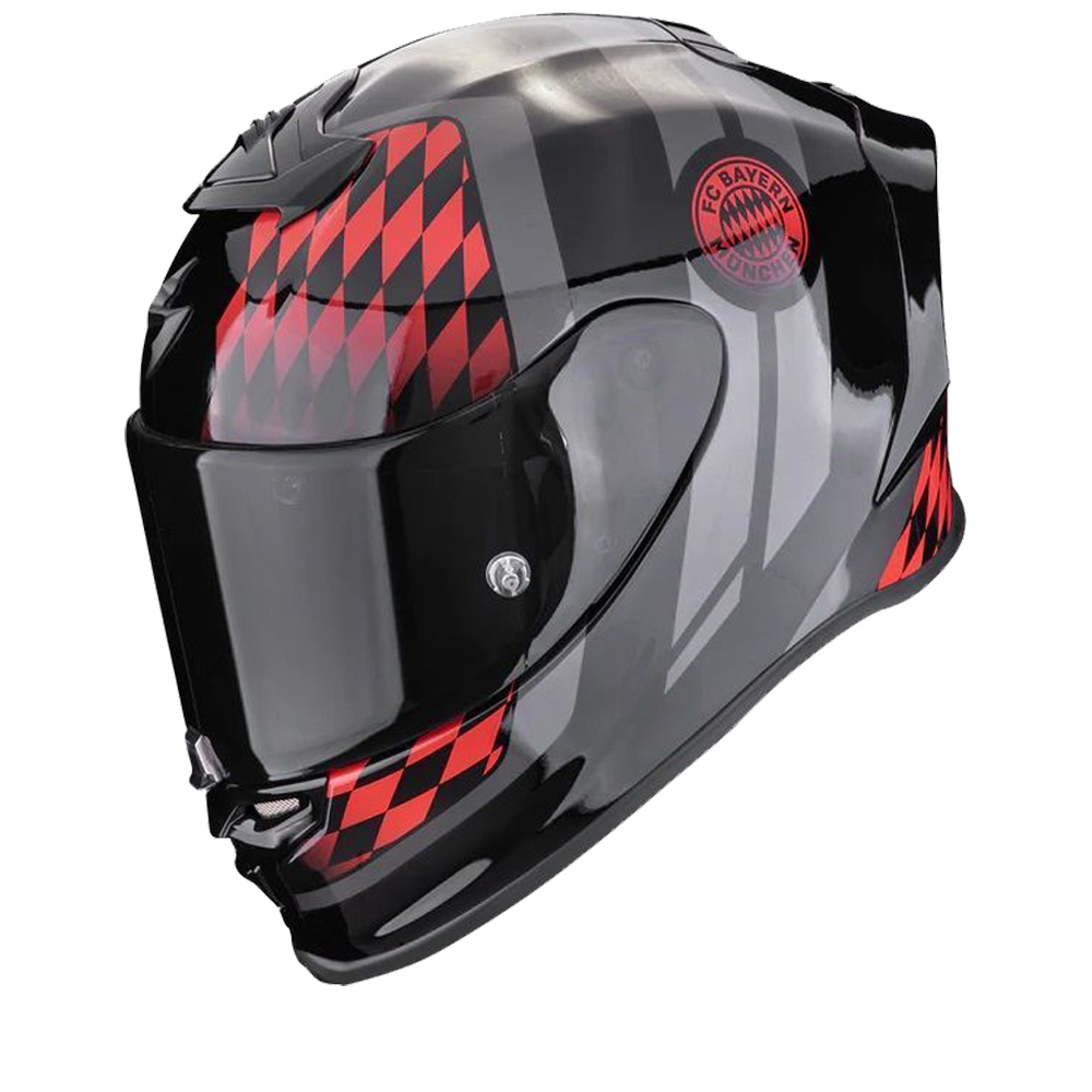 Image of Scorpion EXO-R1 Evo Air FC Bayern Black Red Full Face Helmet Size M EN