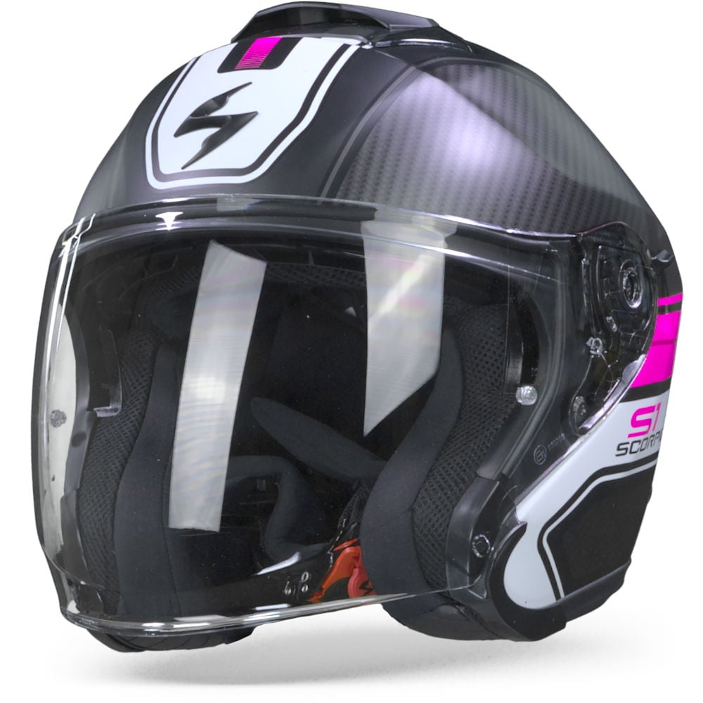 Image of Scorpion EXO-S1 Cross-Ville Matt Black Pink Jet Helmet Size L ID 3399990084075