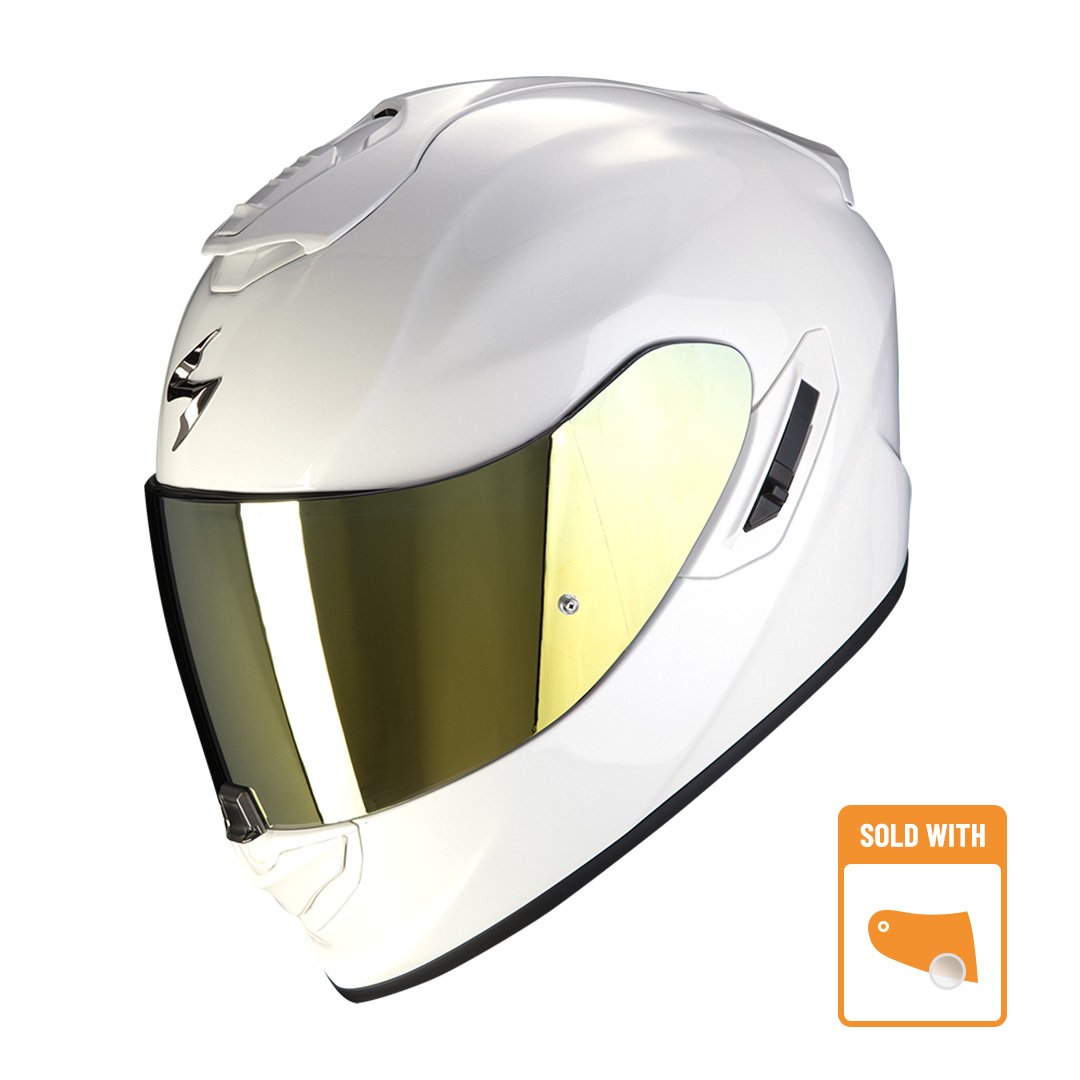 Image of Scorpion Exo-1400 Evo Air Solid Pearl White Full Face Helmet Size 2XL EN