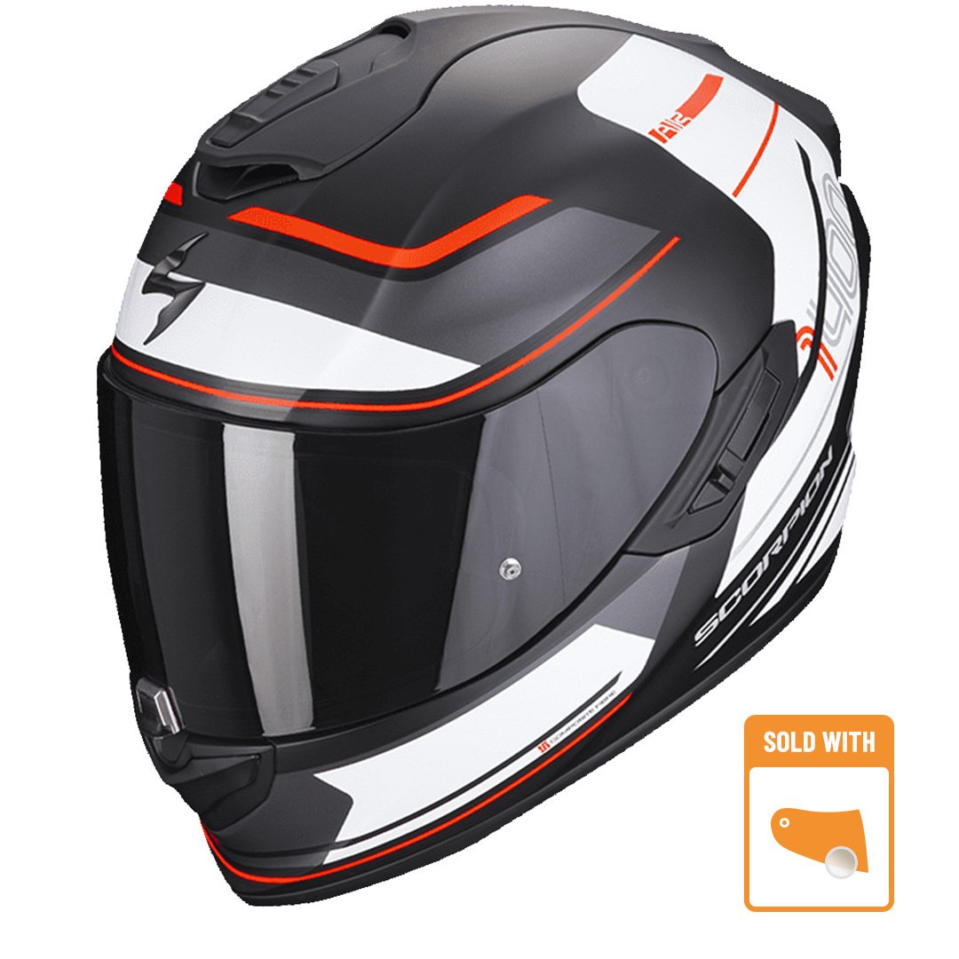 Image of Scorpion Exo-1400 Evo Air Vittoria Matt Black-White Full Face Helmet Size S ID 3399990101048