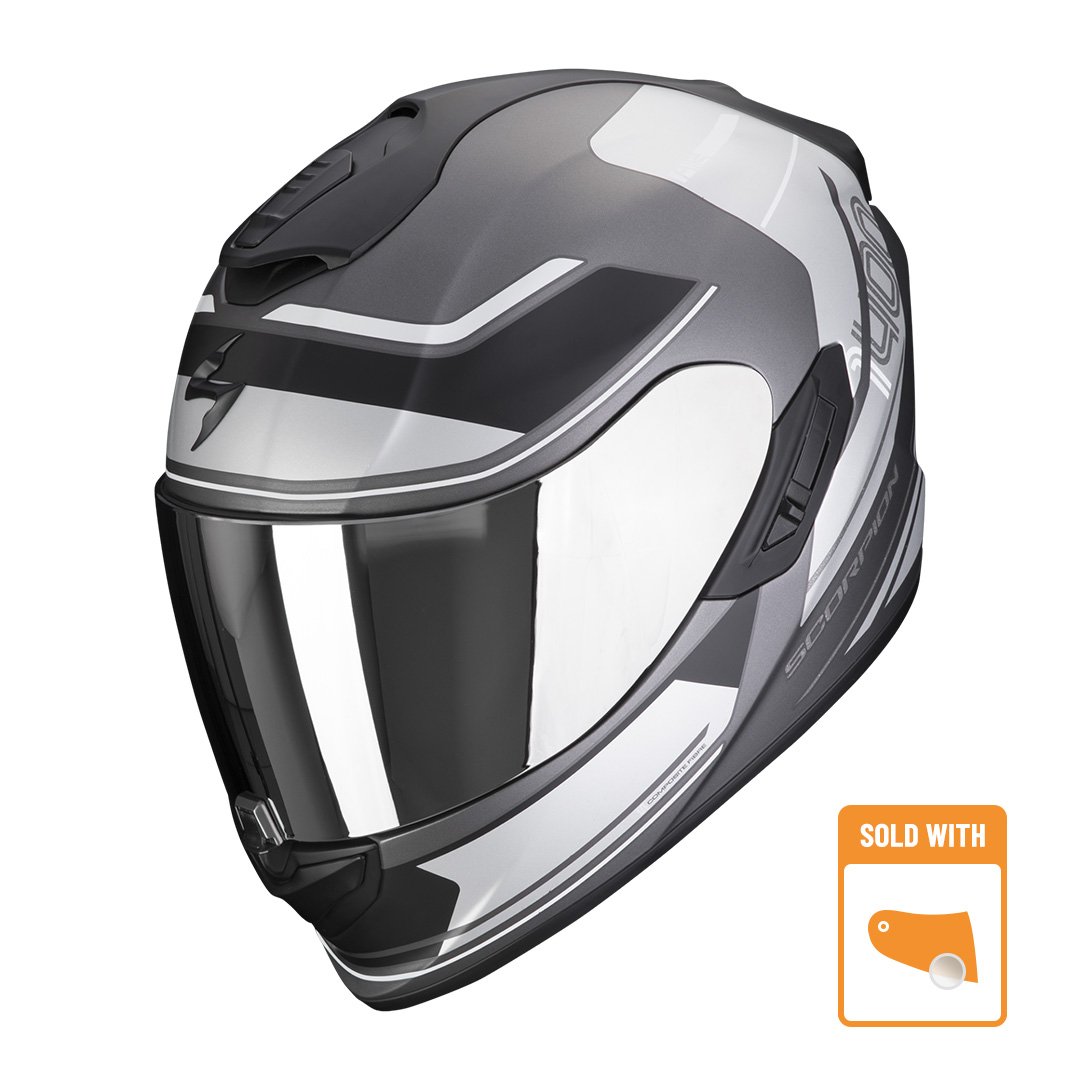 Image of Scorpion Exo-1400 Evo Air Vittoria Matt Silver-White Full Face Helmet Size XL ID 3399990101017