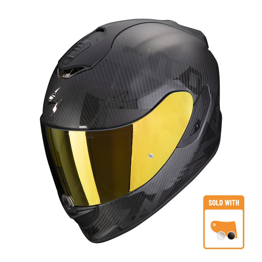 Image of Scorpion Exo-1400 Evo Carbon Air Cerebro Black Full Face Helmet Size 2XL EN