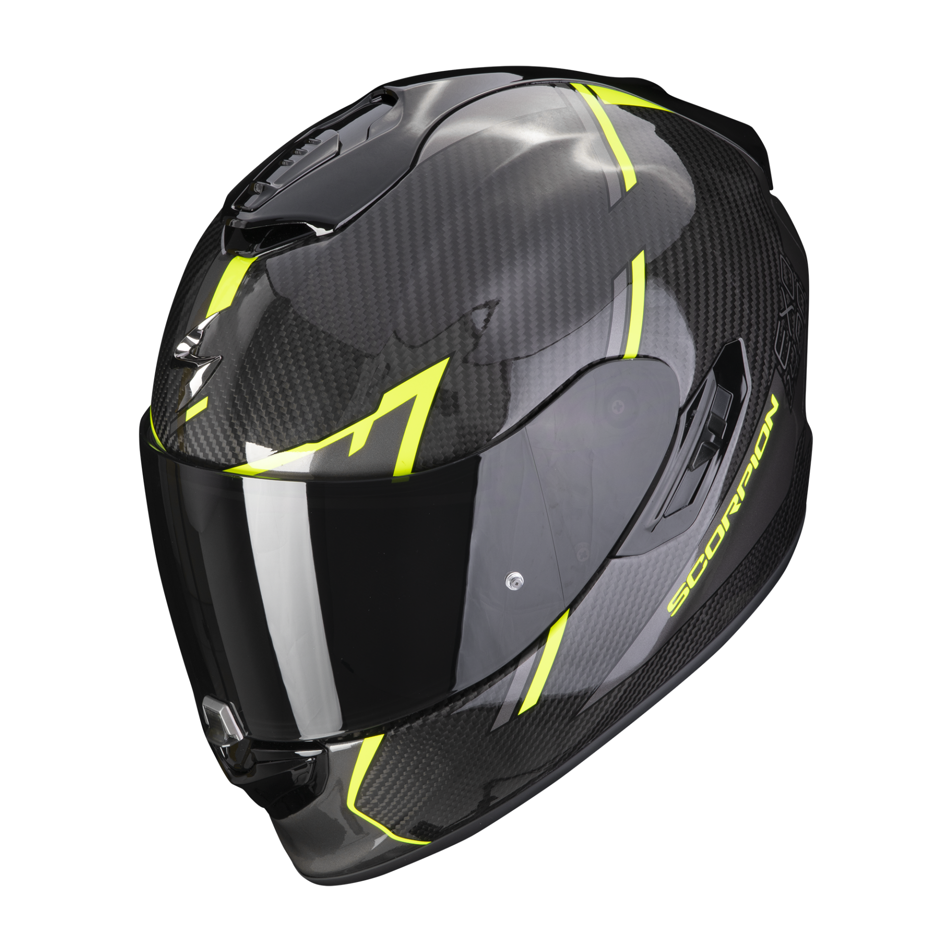 Image of Scorpion Exo-1400 Evo Carbon Air Kendal Black-Neon Yellow Full Face Helmet Size 2XL ID 3399990102472