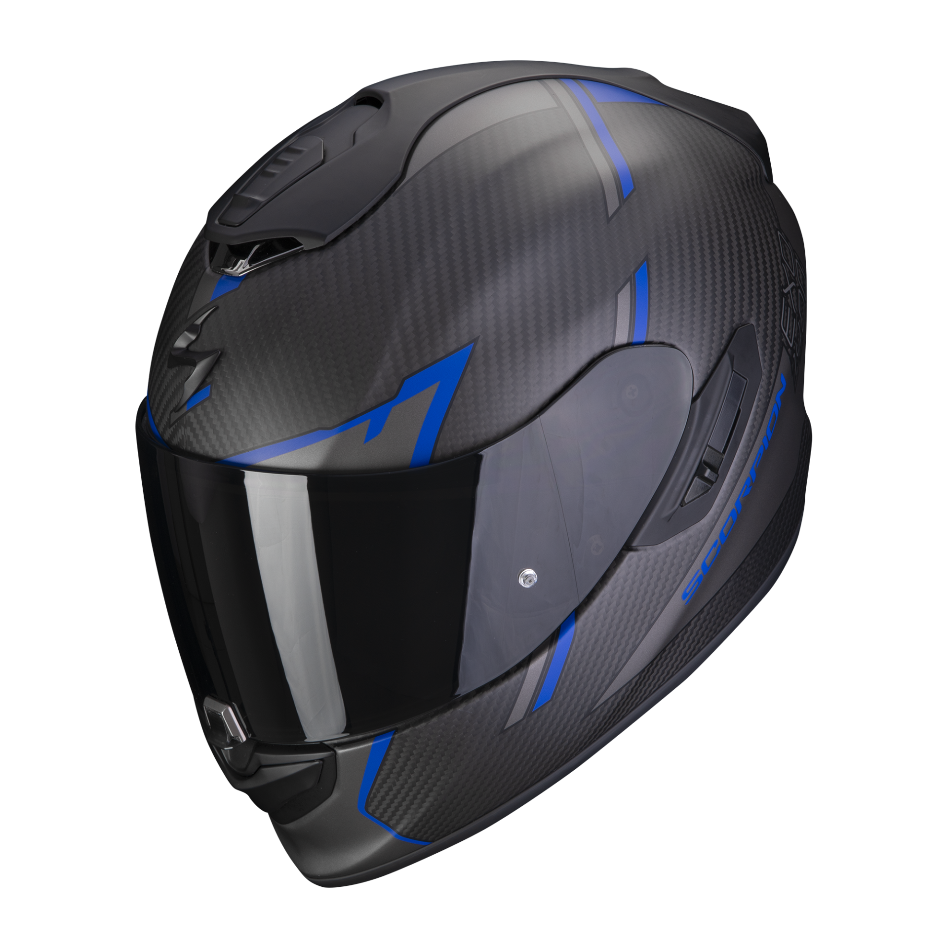 Image of Scorpion Exo-1400 Evo Carbon Air Kendal Mat Black-Blue Casque Intégral Taille 2XL