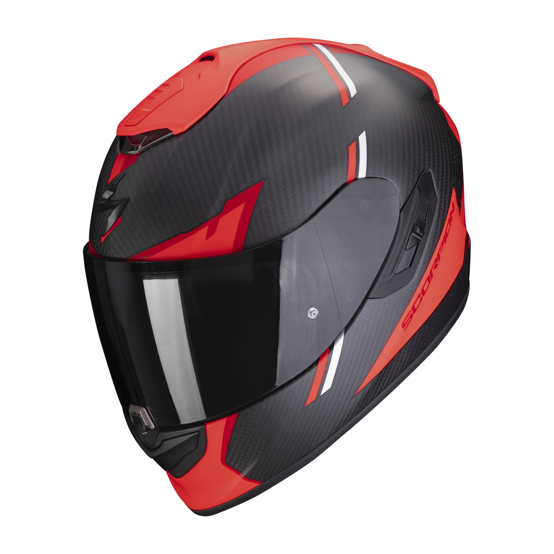 Image of Scorpion Exo-1400 Evo Carbon Air Kendal Matt Black-Red Full Face Helmet Size 2XL EN