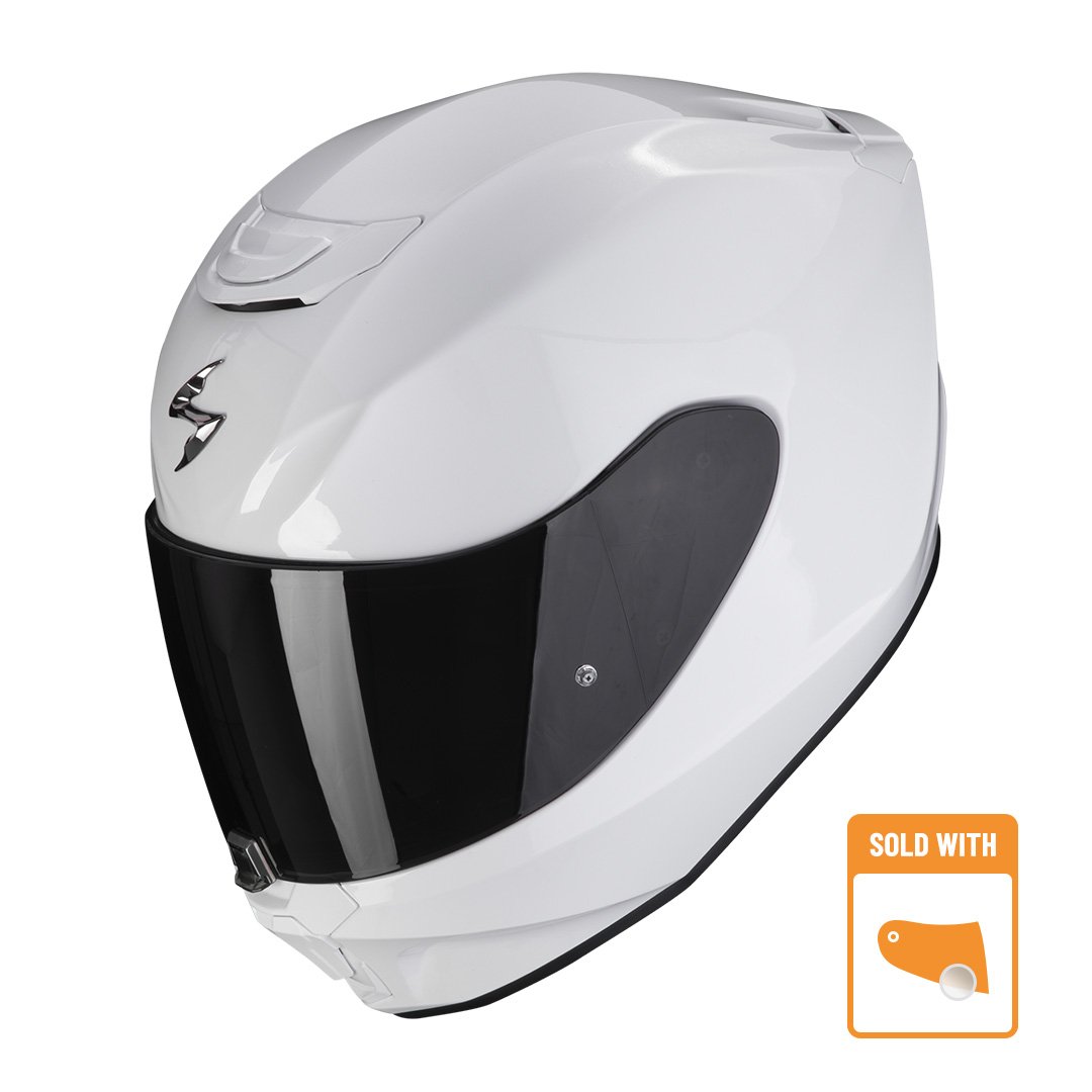 Image of Scorpion Exo-391 Solid White Full Face Helmet Size L EN