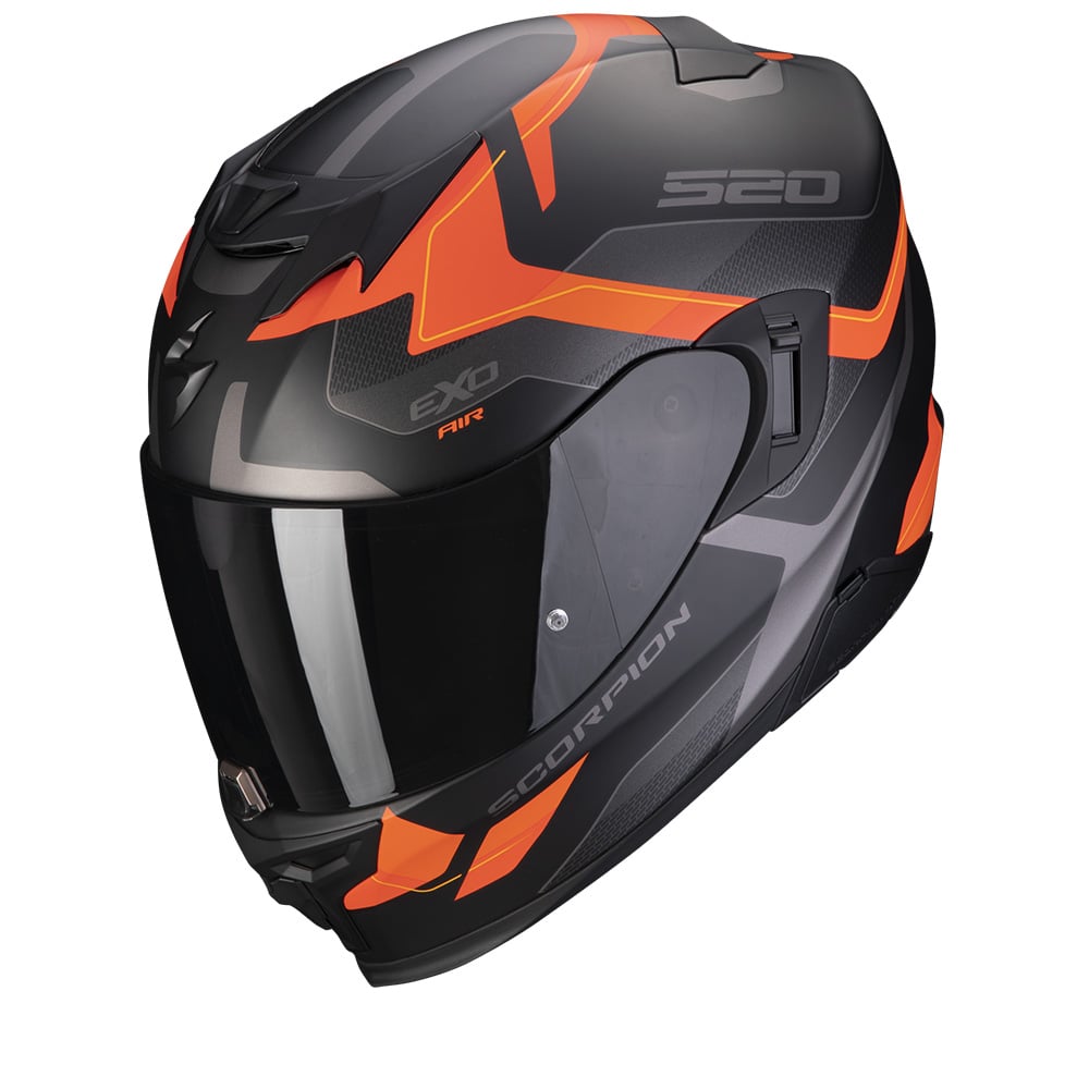 Image of Scorpion Exo-520 Evo Air Elan Matt Black-Orange Full Face Helmets Size S EN