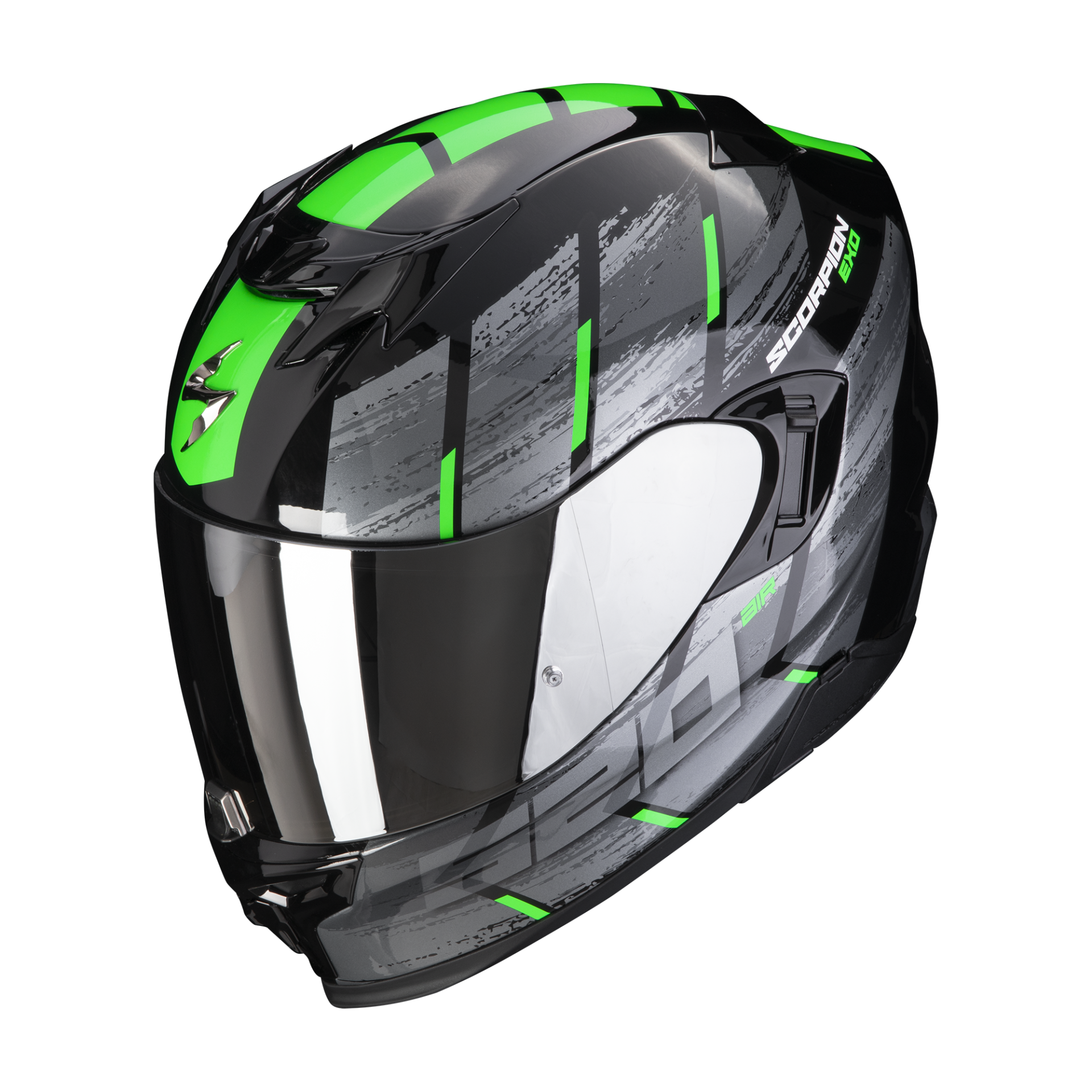Image of Scorpion Exo-520 Evo Air Maha Black-Green Full Face Helmet Size 2XL ID 3399990103349