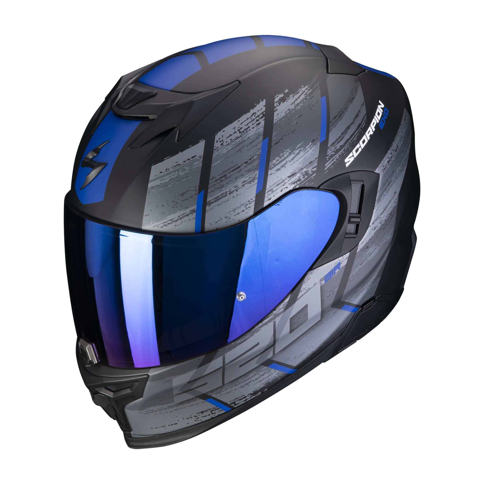 Image of Scorpion Exo-520 Evo Air Maha Matt Black-Blue Full Face Helmet Talla 2XL
