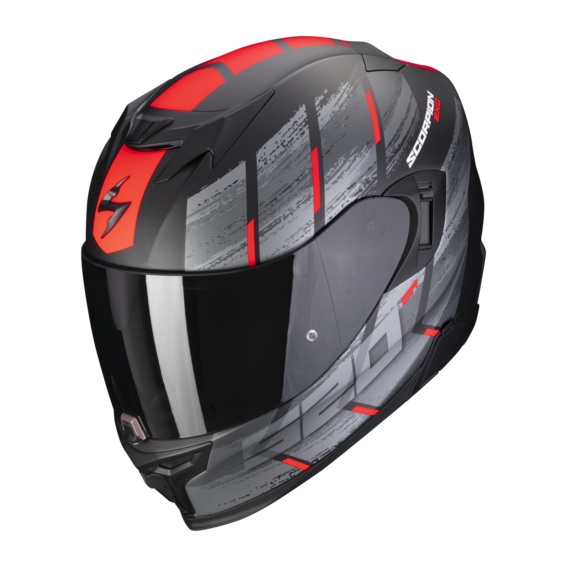 Image of Scorpion Exo-520 Evo Air Maha Matt Black-Red Full Face Helmet Size S EN