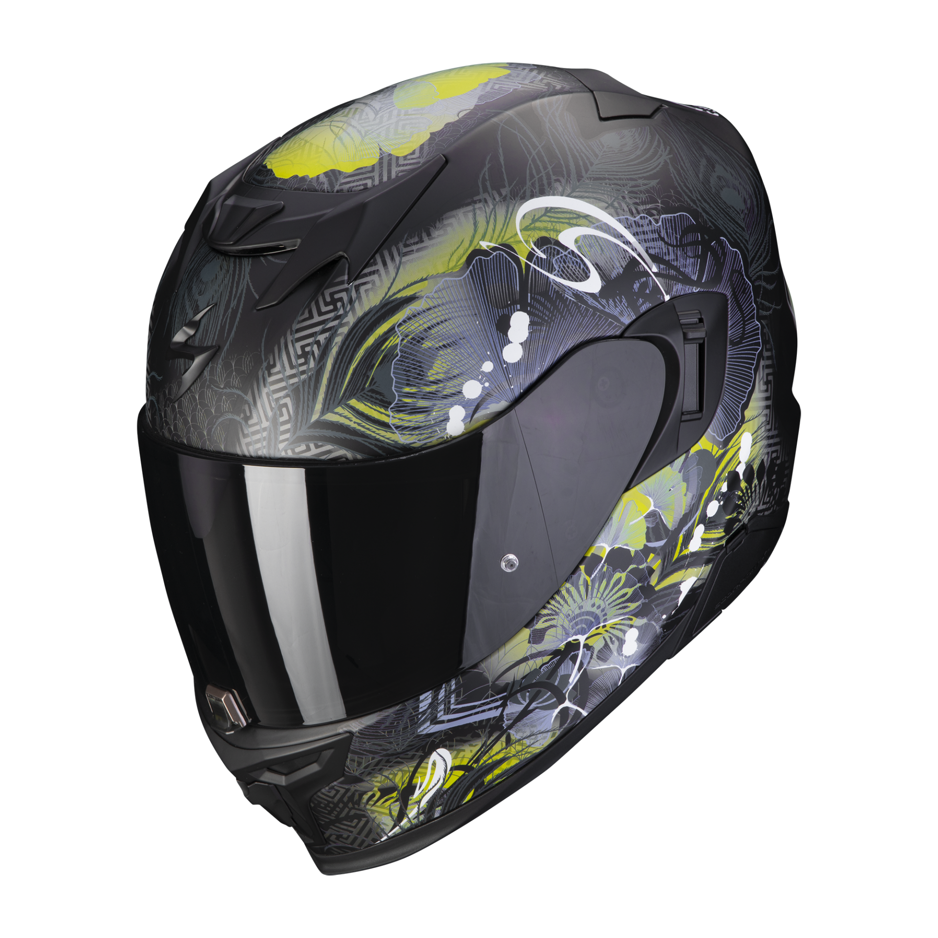 Image of Scorpion Exo-520 Evo Air Melrose Matt Black-Yellow Full Face Helmet Size M EN