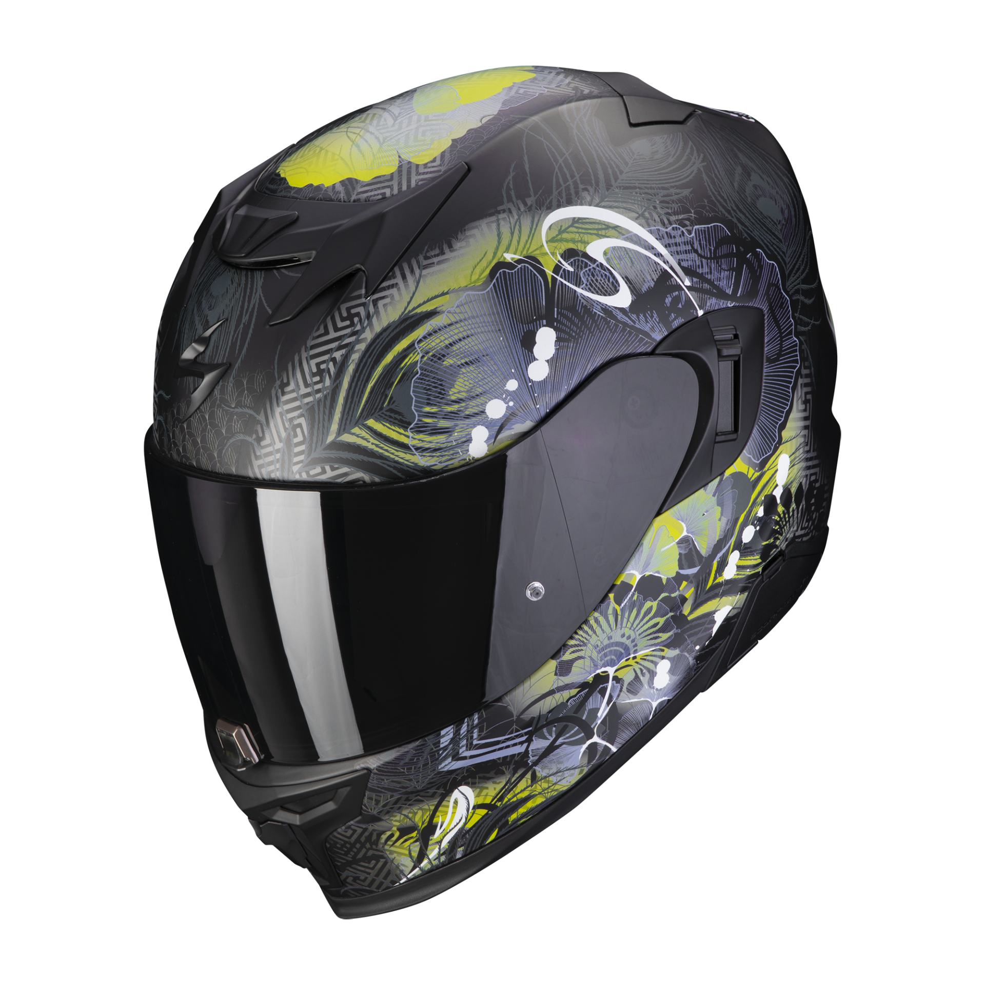 Image of Scorpion Exo-520 Evo Air Melrose Matt Black-Yellow Full Face Helmet Talla M