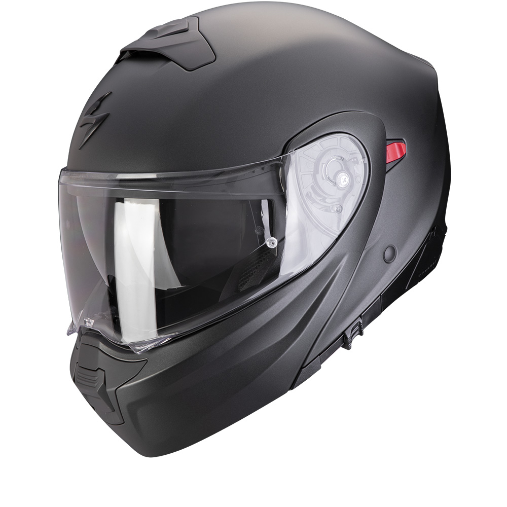 Image of Scorpion Exo-930 Evo Solid Black Perle Mat Modular Helmet Size 2XL ID 3399990106142