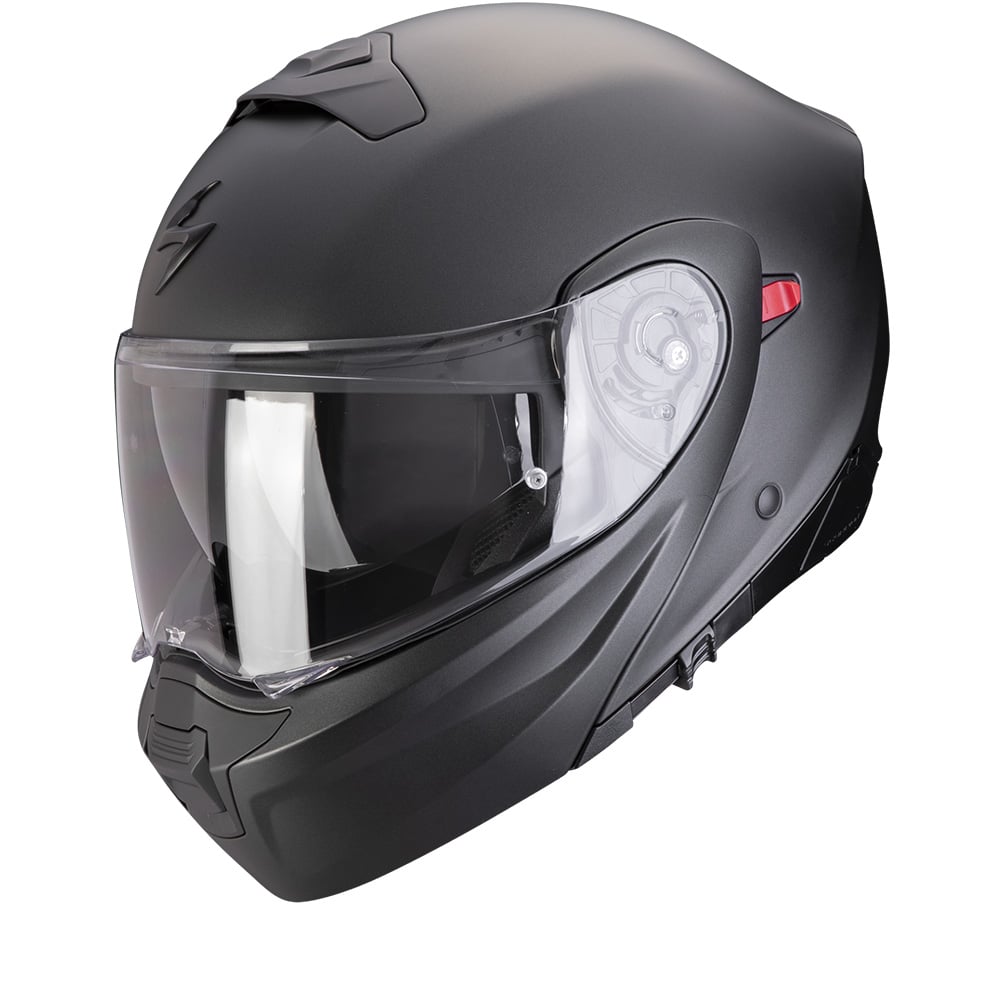 Image of Scorpion Exo-930 Evo Solid Black Perle Mat Modular Helmet Size 3XL EN