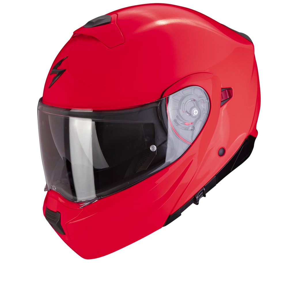 Image of Scorpion Exo-930 Evo Solid Red Fluo Modular Helmet Size 2XL ID 3399990106272