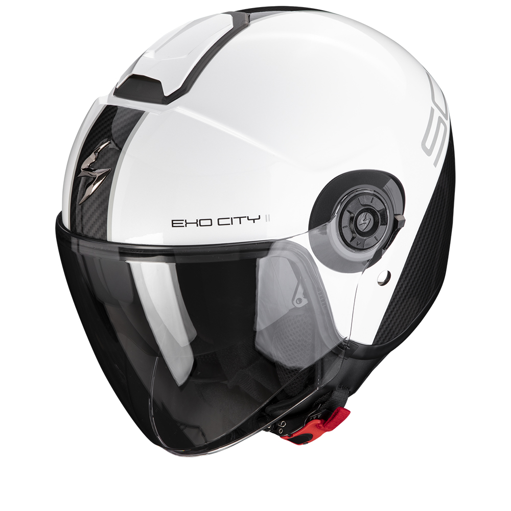 Image of Scorpion Exo-City II Carbo White-Black Jet Helmet Size XL EN
