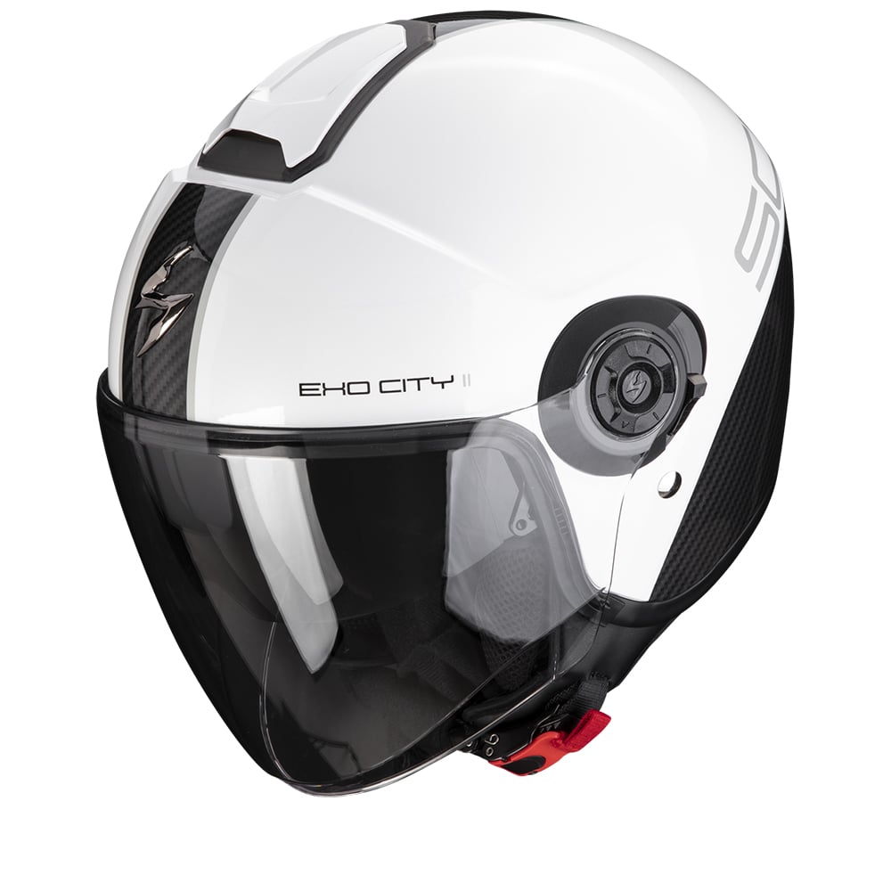 Image of Scorpion Exo-City II Carbo White-Black Jet Helmet Size XS EN