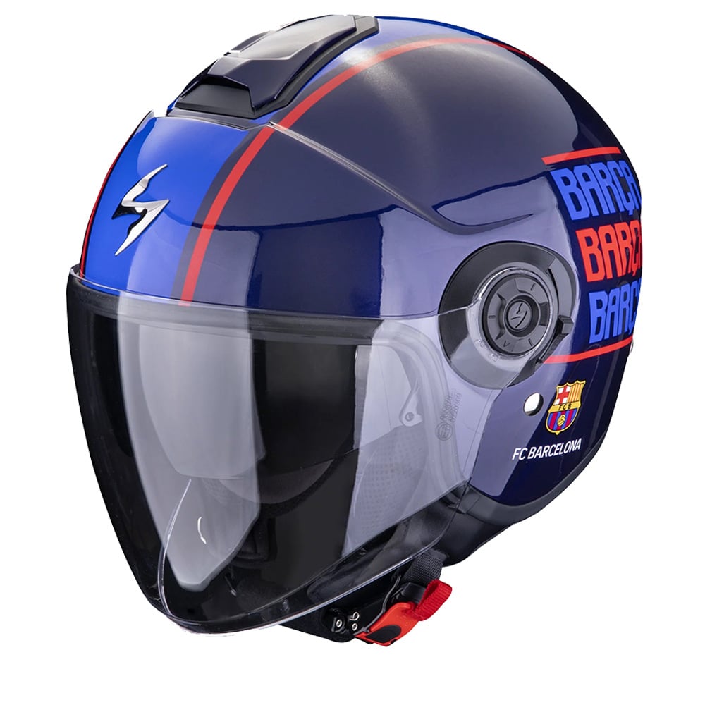 Image of Scorpion Exo-City II FC Barcelona Blue Red Blue Jet Helmet Size L ID 3701629109361