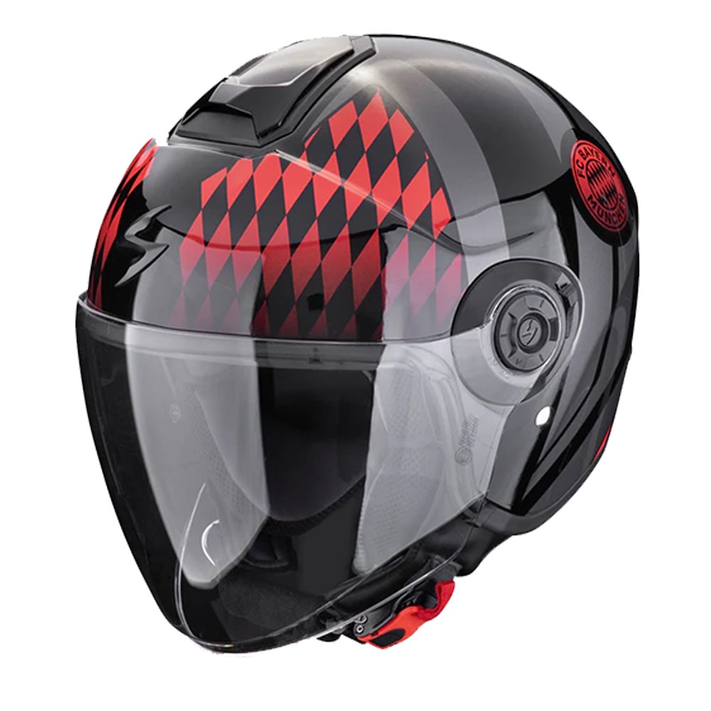 Image of Scorpion Exo-City II FC Bayern Noir Rouge Casque Jet Taille 2XL