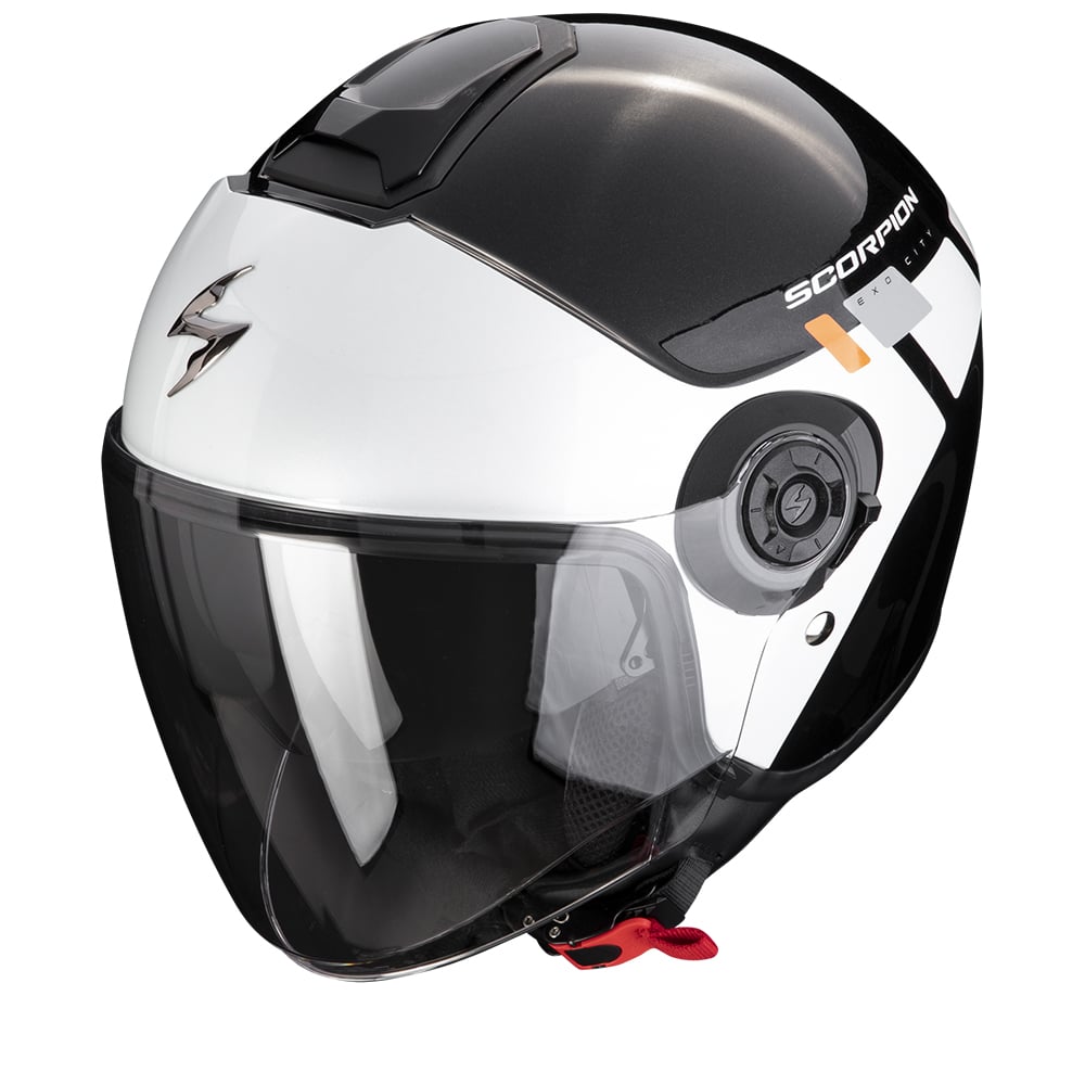 Image of Scorpion Exo-City II Mall Metal Black-White-Silver Jet Helmet Talla 2XL