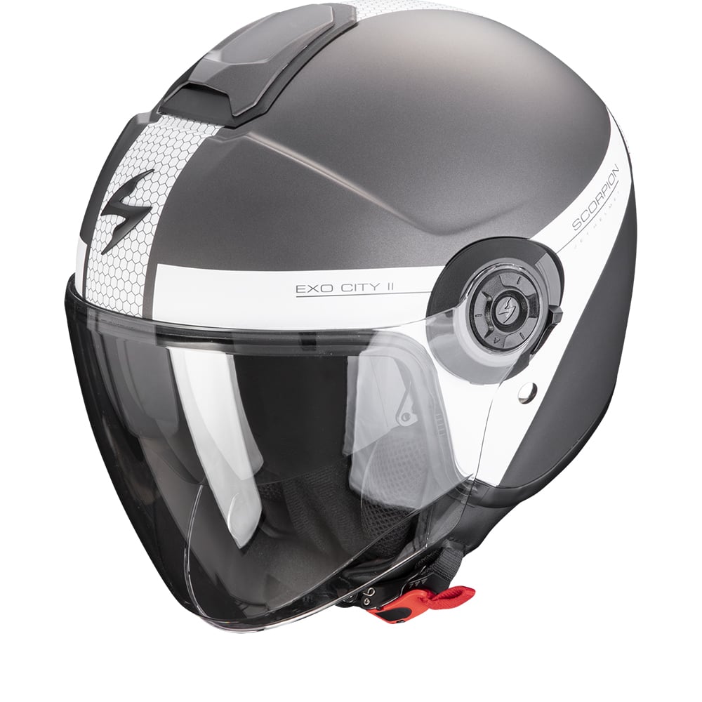 Image of Scorpion Exo-City II Short Matt Silver-White Jet Helmet Talla L
