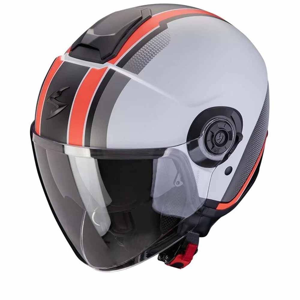 Image of Scorpion Exo-City II Vel Matt Grey Red Jet Helmet Talla XS