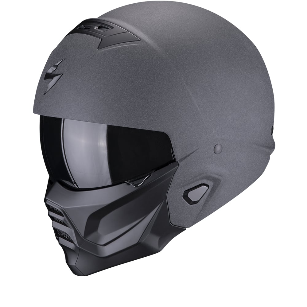 Image of Scorpion Exo-Combat II Graphite Dark Grey Jet Helmet Size L EN