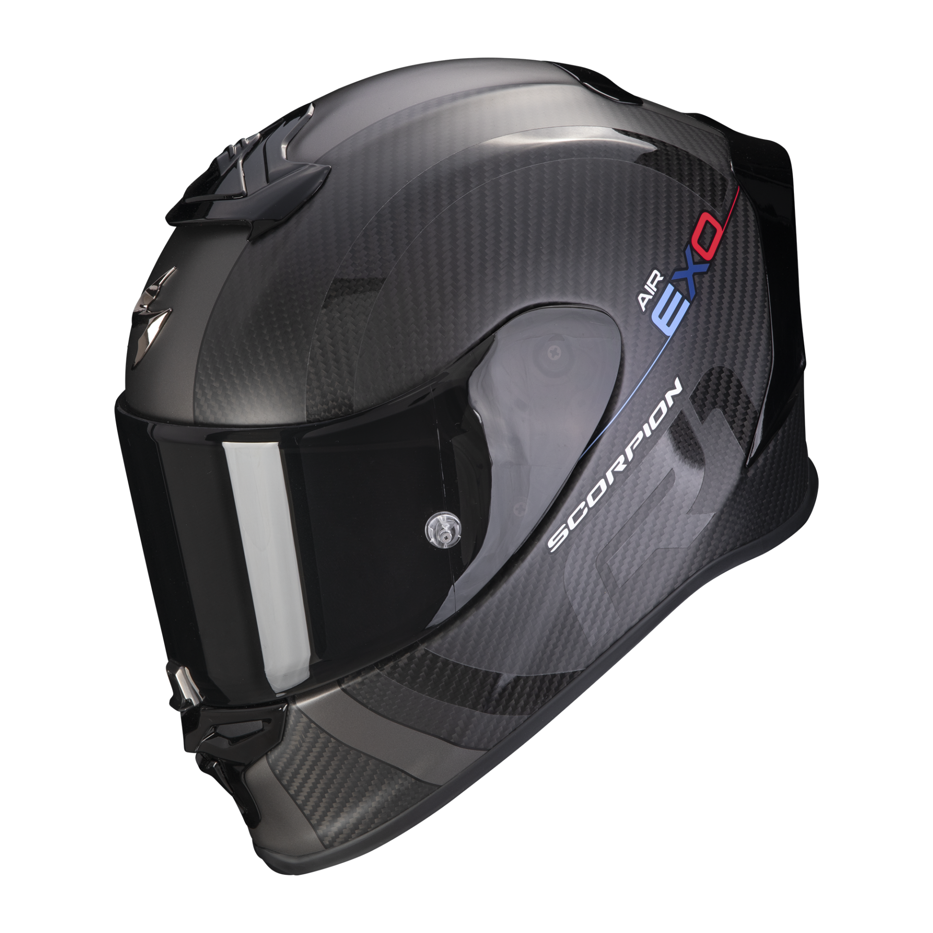 Image of Scorpion Exo-R1 Evo Carbon Air Mg Matt Black-Dark Silver Full Face Helmet Talla S
