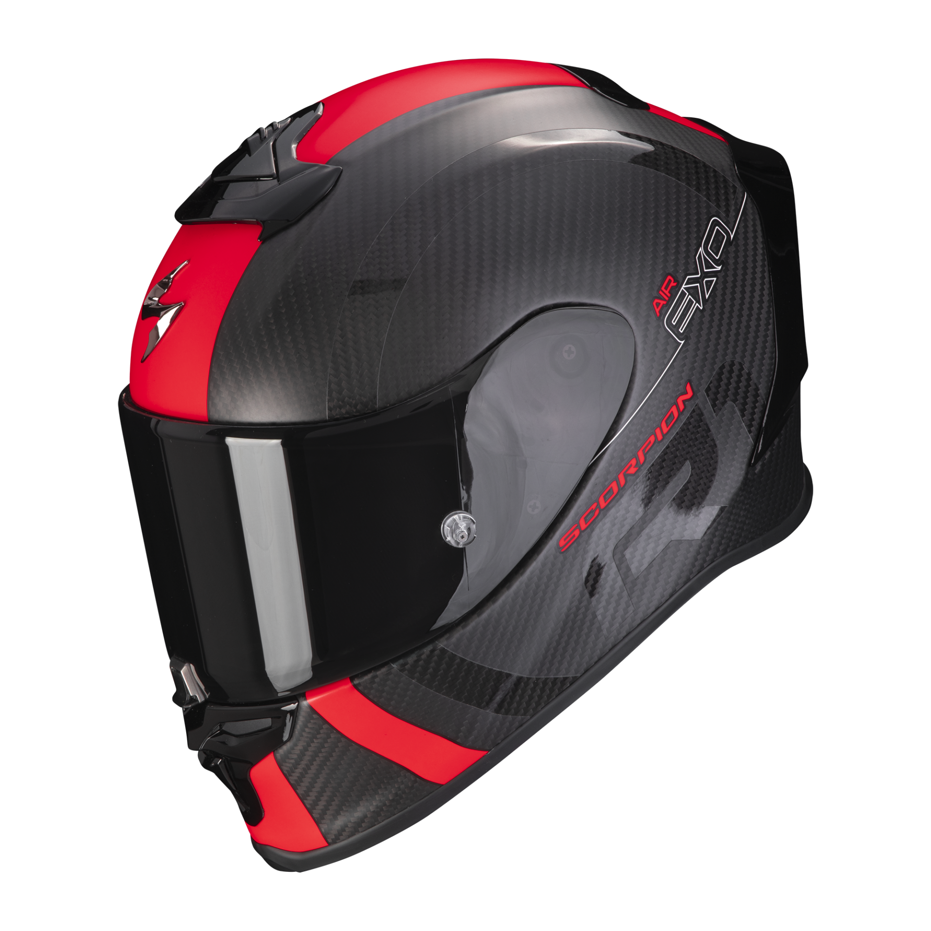 Image of Scorpion Exo-R1 Evo Carbon Air Mg Matt Black-Red Full Face Helmet Size 2XL EN