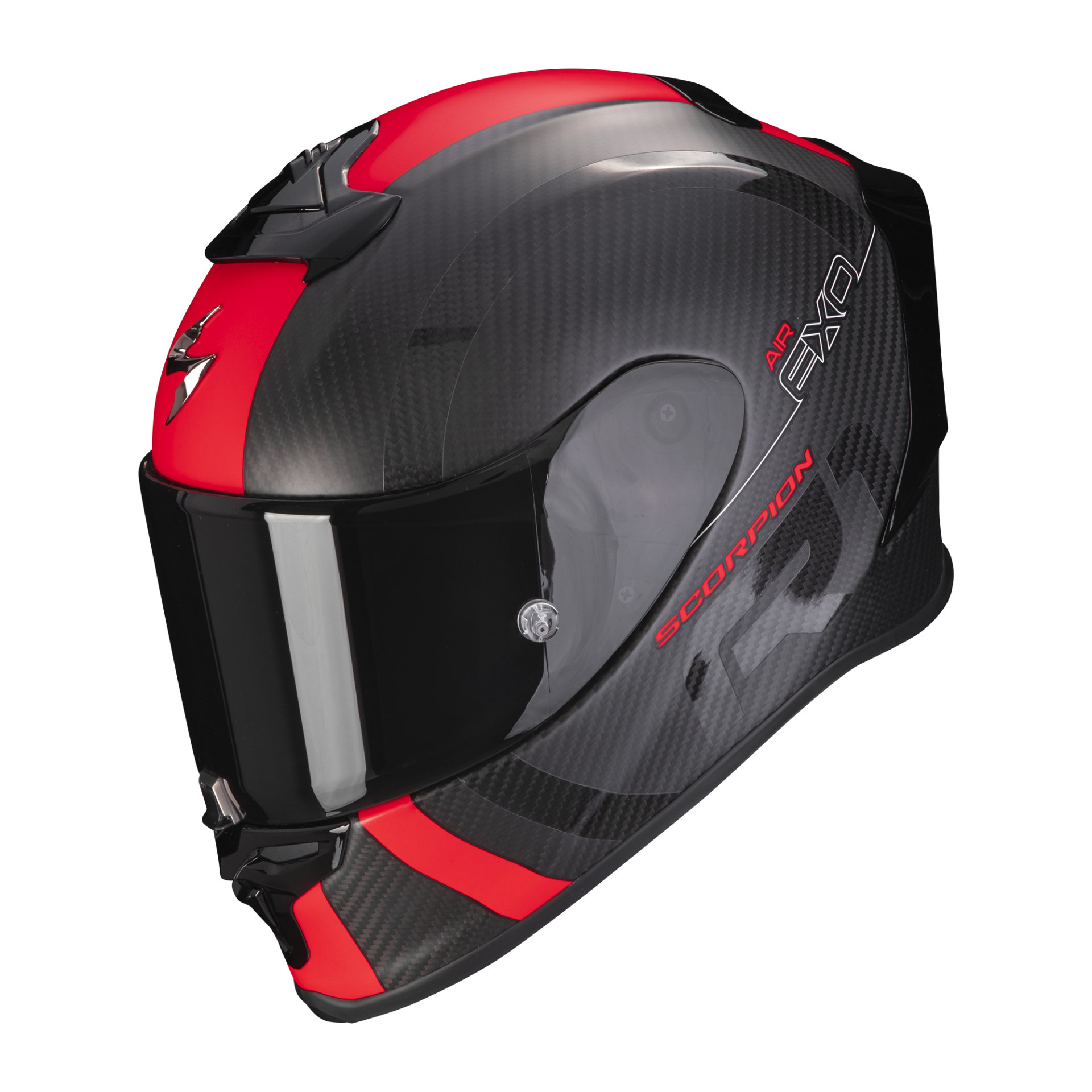 Image of Scorpion Exo-R1 Evo Carbon Air Mg Matt Black-Red Full Face Helmet Size 2XL ID 3399990101383