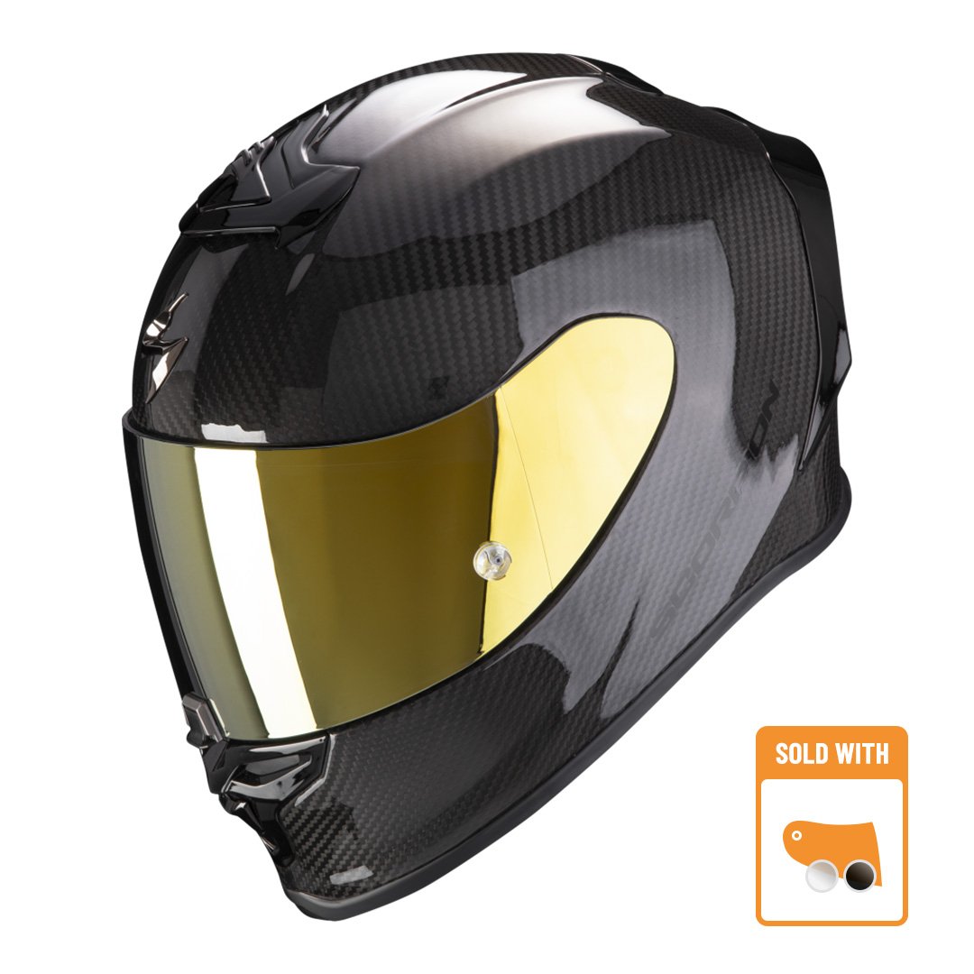 Image of Scorpion Exo-R1 Evo Carbon Air Solid Black Full Face Helmet Size 2XL EN