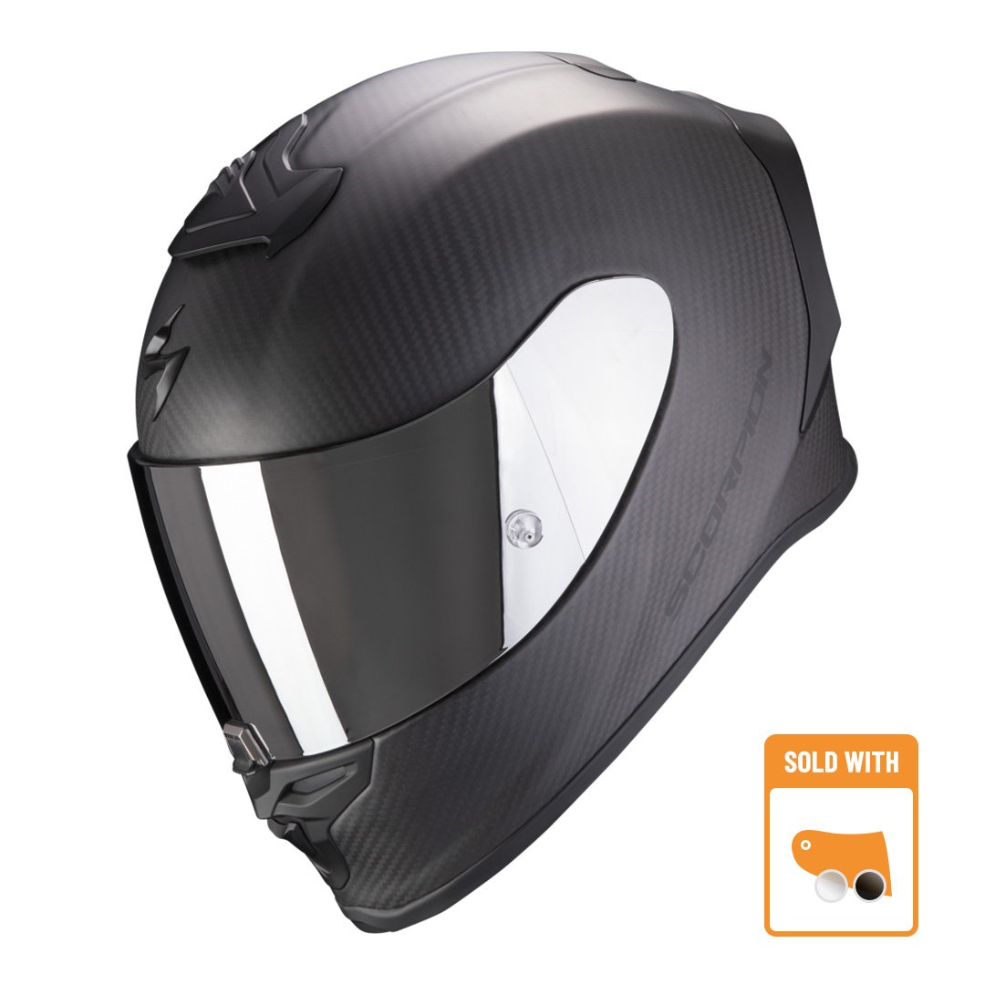 Image of Scorpion Exo-R1 Evo Carbon Air Solid Matt Black Full Face Helmet Size L ID 3399990105480