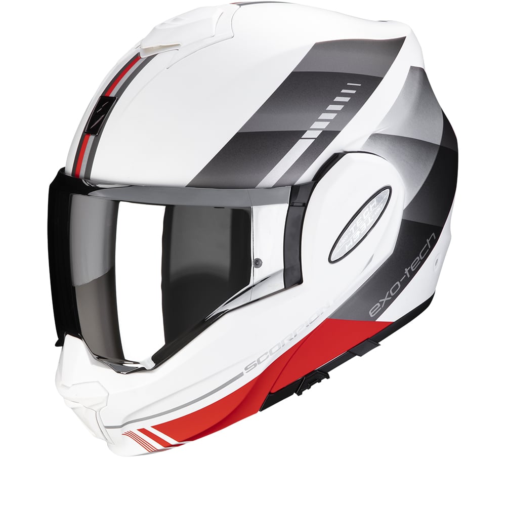 Image of Scorpion Exo-Tech Evo Genre Mat White-Silver-Red Taille S