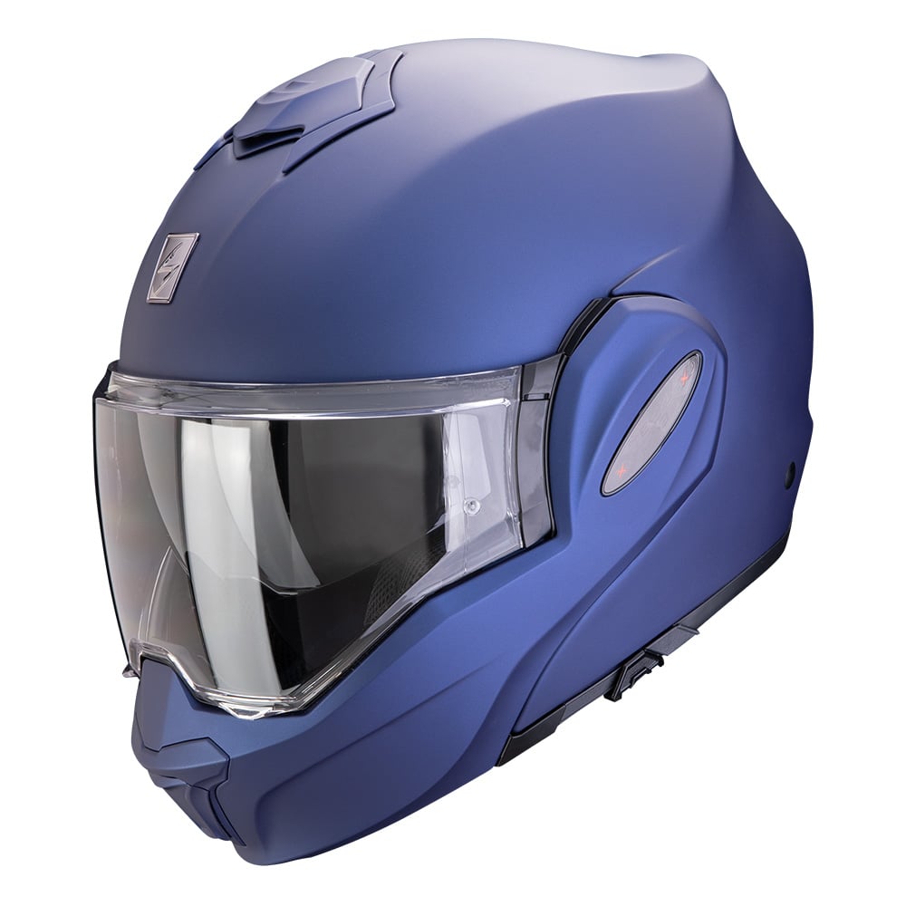 Image of Scorpion Exo-Tech Evo Pro Solid Matt Metallic Blue Modular Helmet Talla 2XL