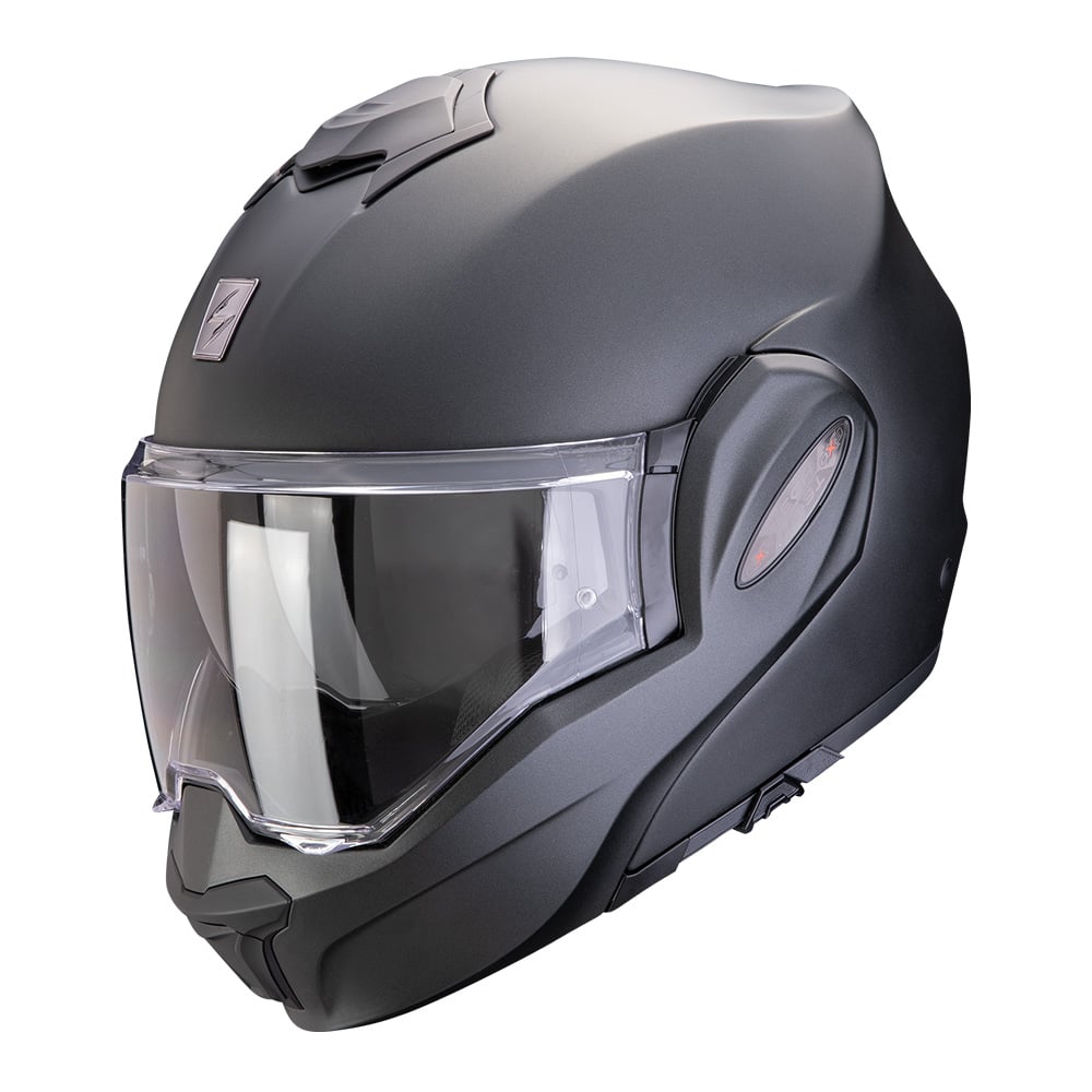 Image of Scorpion Exo-Tech Evo Pro Solid Matt Pearl Black Modular Helmet Talla M